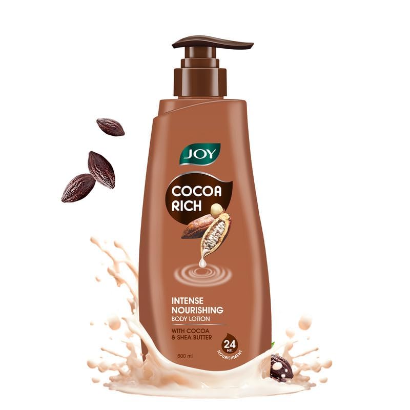 Joy Cocoa Rich Intense Nourishing Body Lotion 600ml - Cocoa Butter & Shea Butter Moisturizer for Dry Skin - Hydrating Body Cream for Women & Men, All Skin Types - Perfect for Winter Care & Daily Moisturizing