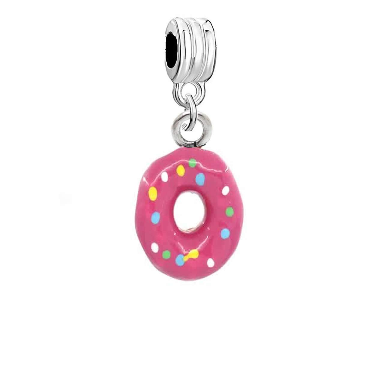 Sparkly Donut Dangle Charm for Snake Chain Bracelets - Elegant Jewelry for Women, Party Wear & Everyday Fashion Accessories