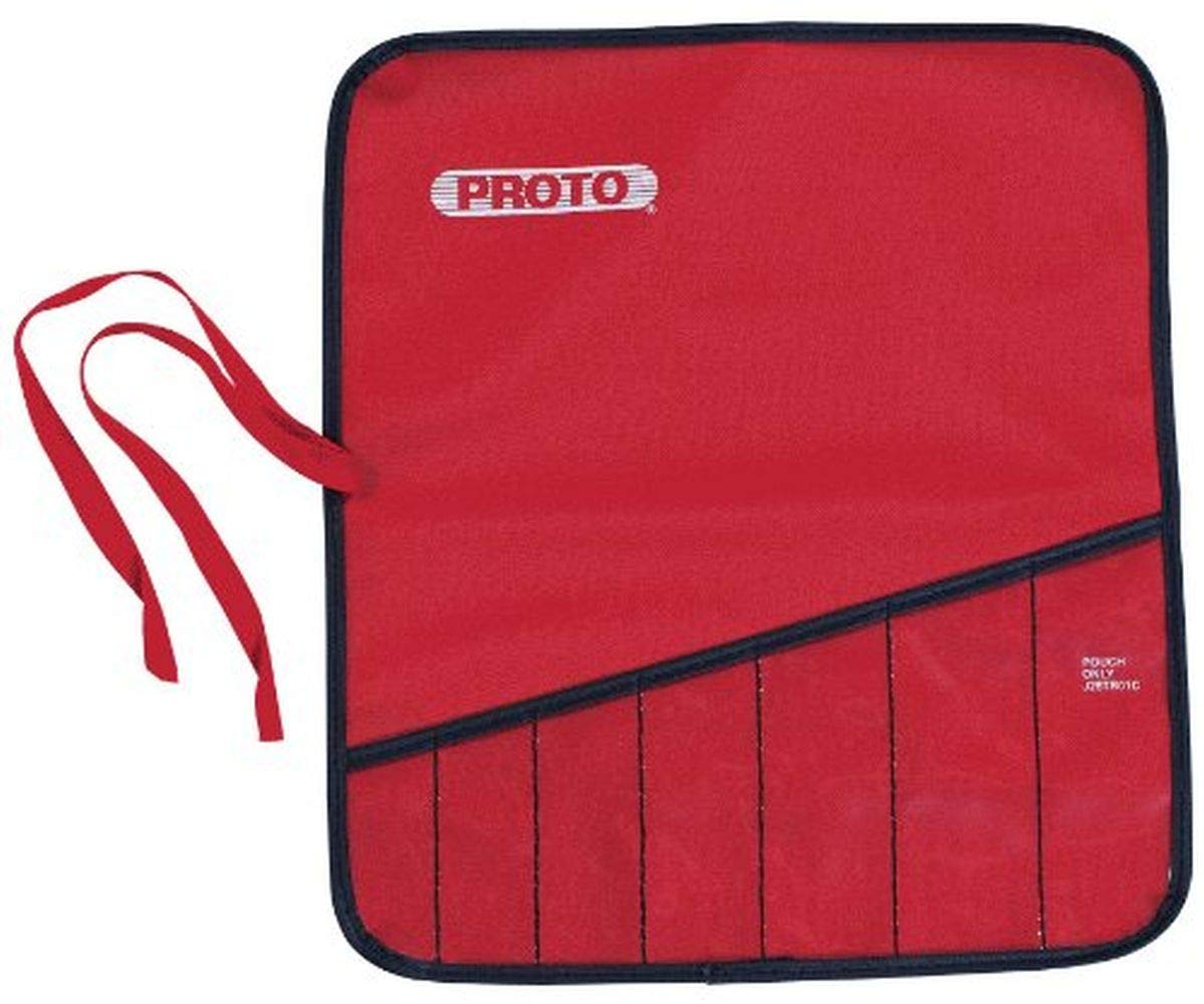 Durable Red Canvas 11-Pocket Tool Roll Organizer for Mechanics & DIY - Perfect for Wrenches, Screwdrivers & Hand Tools Storage | Workshop, Garage & Travel Use