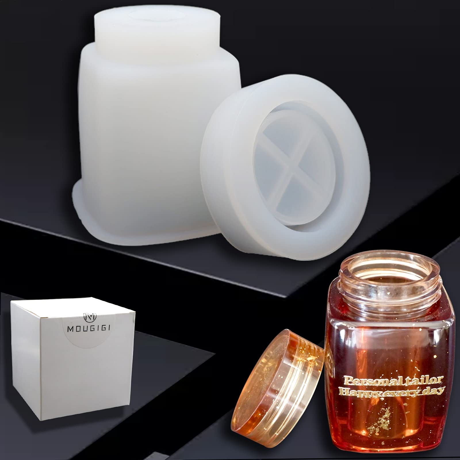 Premium DIY Silicone Resin Molds for Jewelry Boxes & Bottles - MOUGIGI Storage Container Mold Set for Resin Crafts, Epoxy Jewelry Making & Home Decor Projects