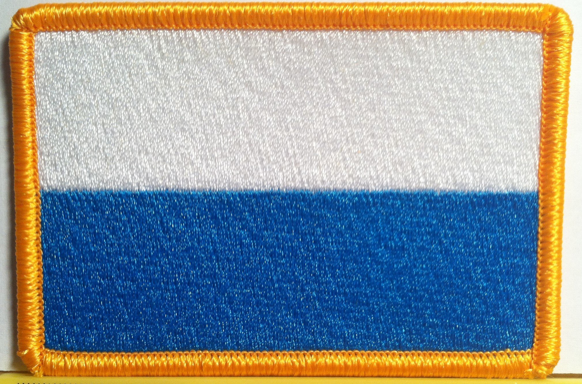 Santa Marta Colombia Flag Iron-on Patch with Gold Border - Embroidered Sew-On Badge for Backpacks, Jackets & Hats - Patriotic Travel Accessory