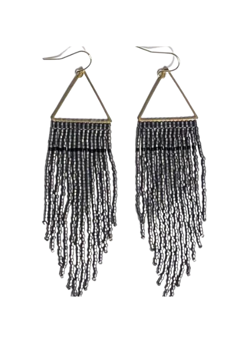 Stylish Gun Metal & Black Fringe Dangle Earrings for Women | Trendy Boho Chic Jewelry | Perfect for Parties, Weddings & Date Nights