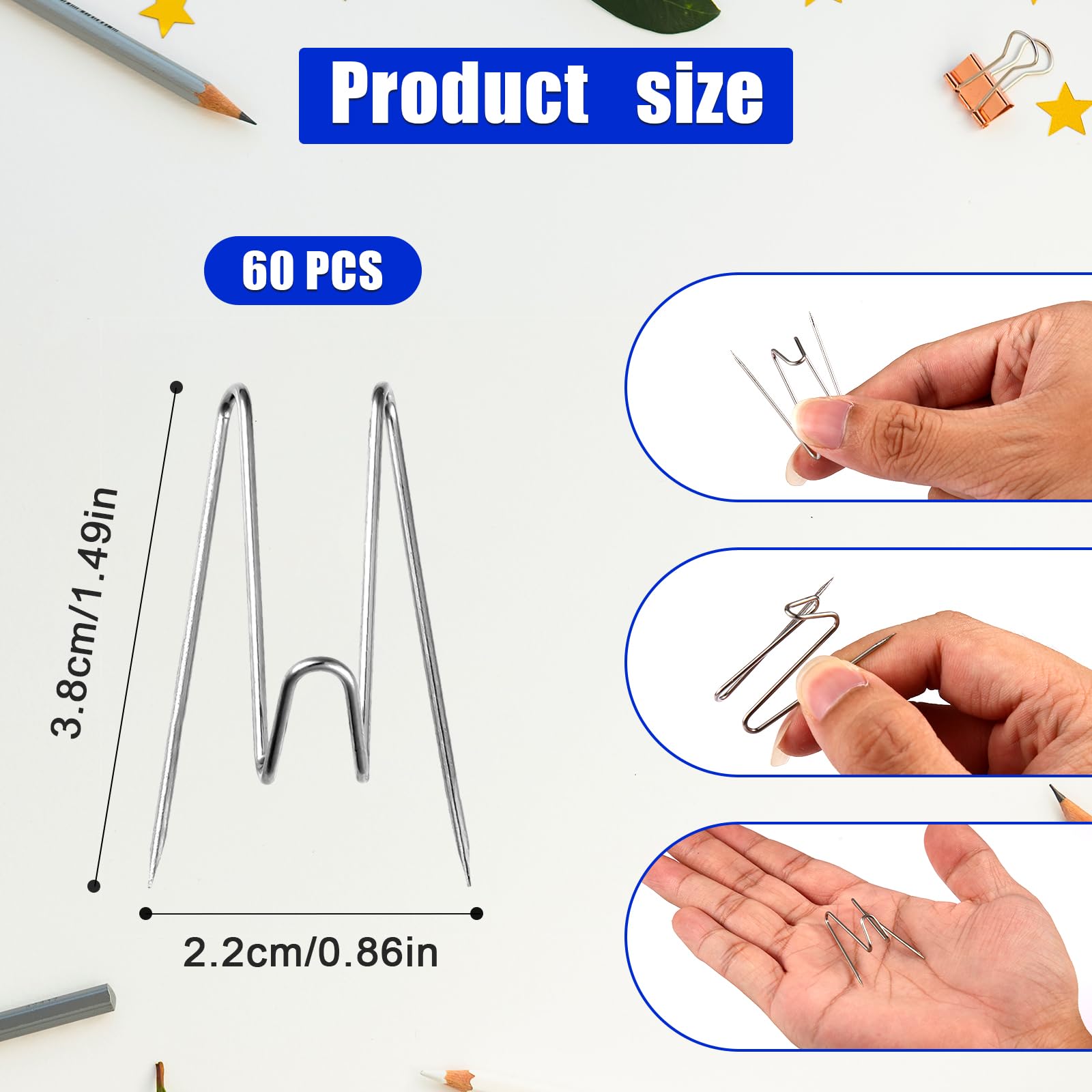 LUTER 60-Pack Fabric Panel Wall Hooks - Heavy Duty Cubicle Hooks for Fabric Walls with Clear Storage Box - Perfect for School, Office & Home Organization - Ideal for Hanging Coats, Bags & Accessories