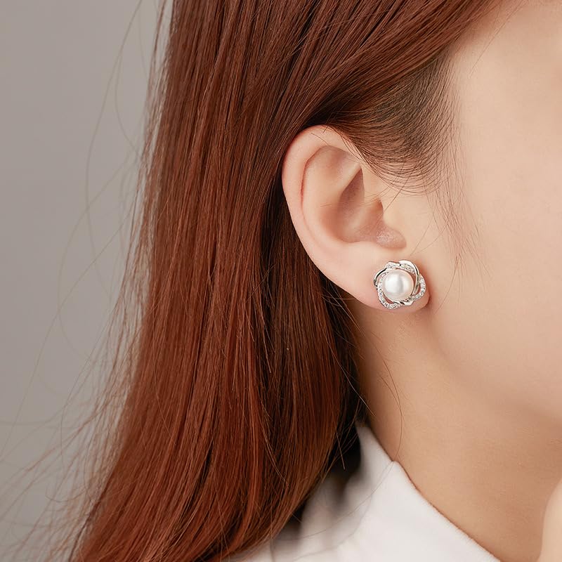 Elegant Pearl Earrings for Women - Perfect Jewelry Gift for Wife, Girlfriend, Mom | Birthday, Anniversary, Christmas, Valentine's Day & Mother's Day Presents | Ideal for Date Nights, Weddings & Special Occasions