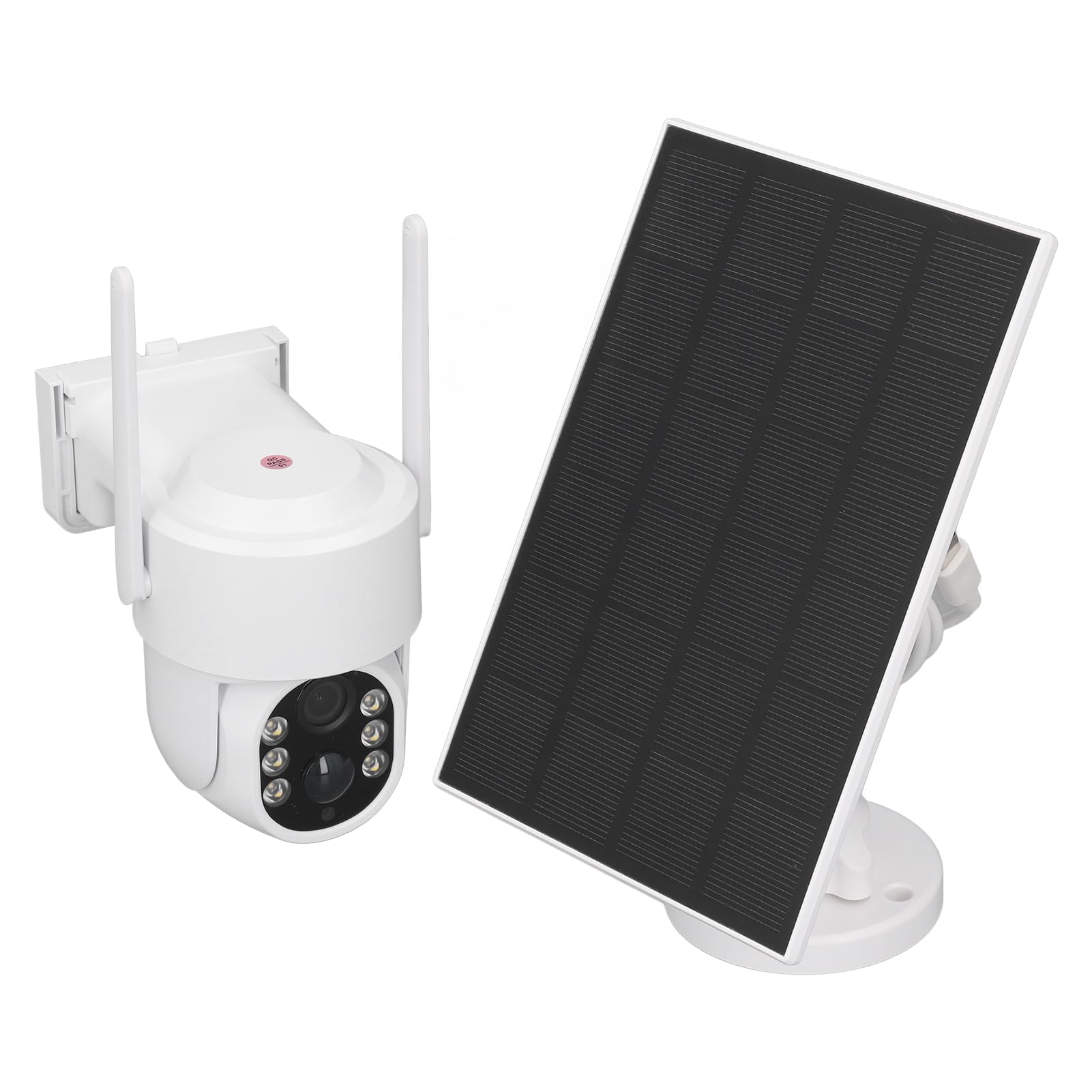 Saluaqui Outdoor Solar Security Camera - 360° View, PIR Motion Detection, 2-Way Talk, IP65 Waterproof, Color Night Vision - Solar Panel Surveillance System Kit for Home, Yard & Business Security