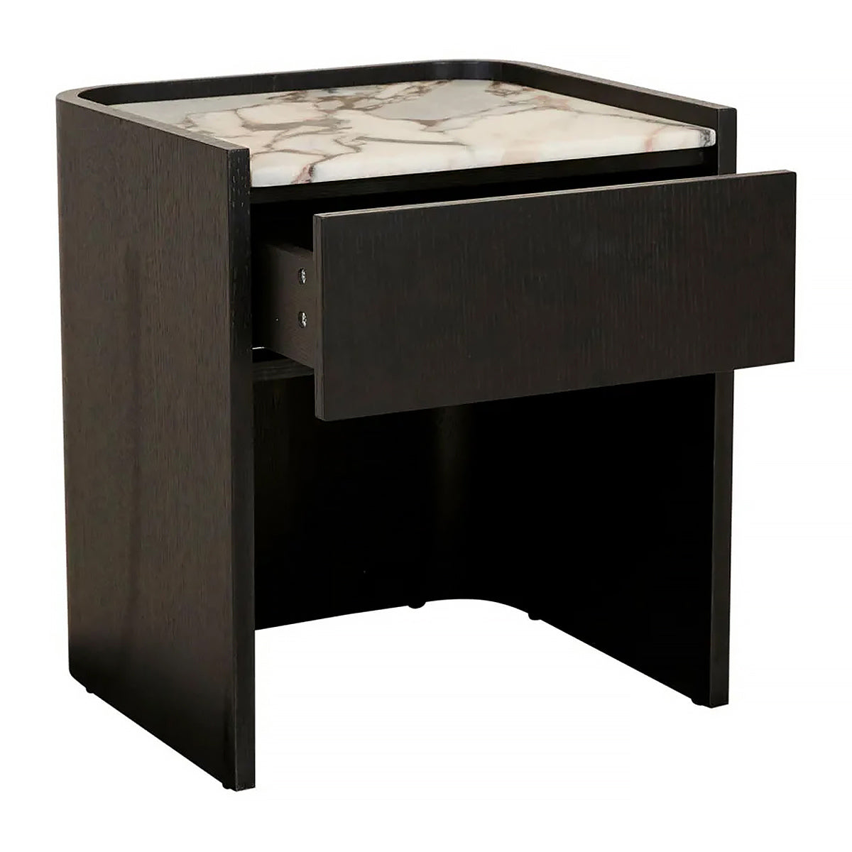 Globe West Elsie Bedside Table - Modern Nightstand with Storage Drawer for Bedroom, Living Room & Office - Stylish Wooden End Table with Shelf