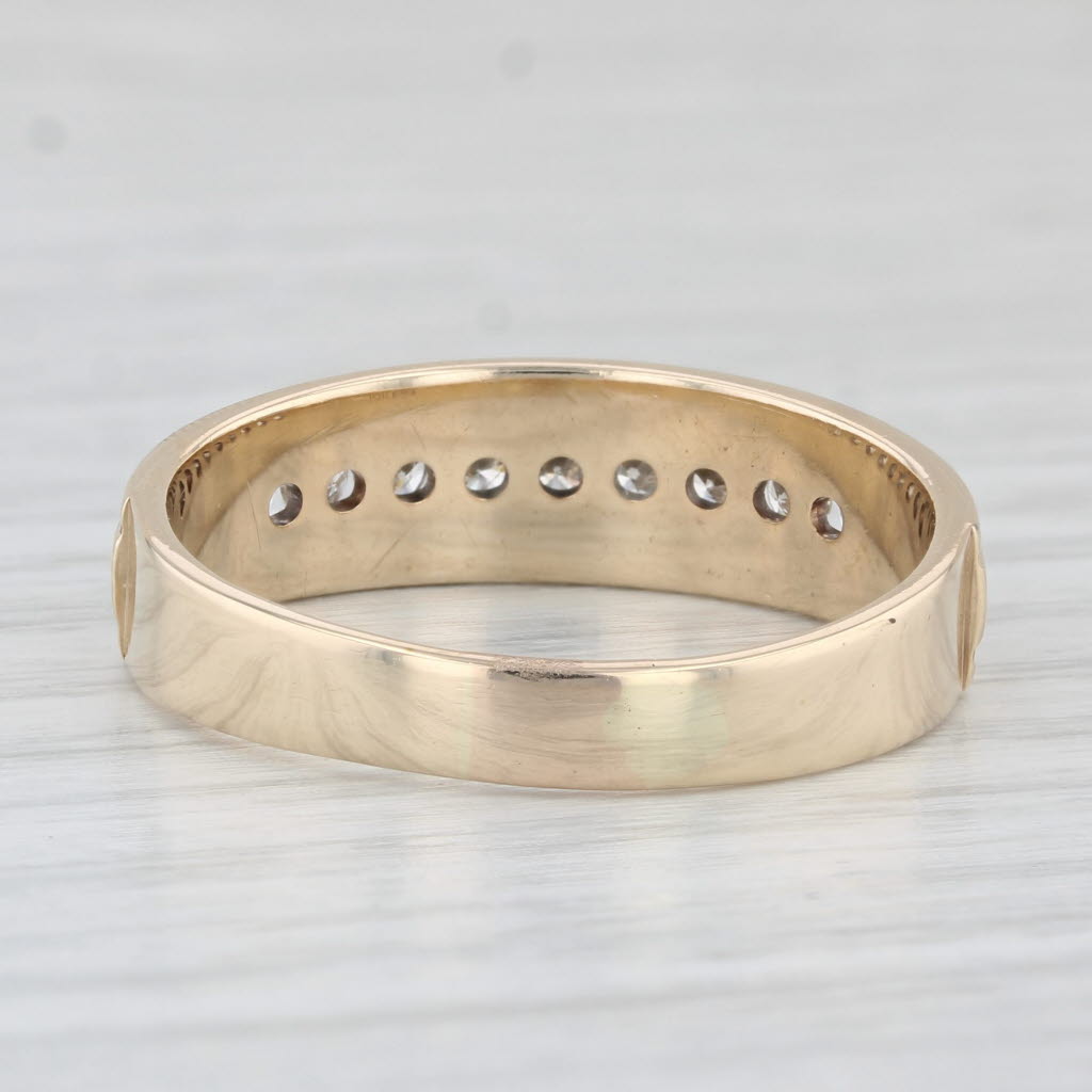 0.48ctw Diamond Men's Wedding Band Ring - 10k Yellow Gold, Size 12.5 - Perfect for Engagement, Anniversary & Special Occasions