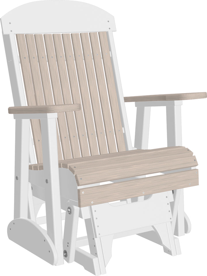 LuxCraft 2-Foot Classic Wooden Porch Glider Swing - Outdoor Patio Furniture for Relaxing in Garden, Deck, or Backyard