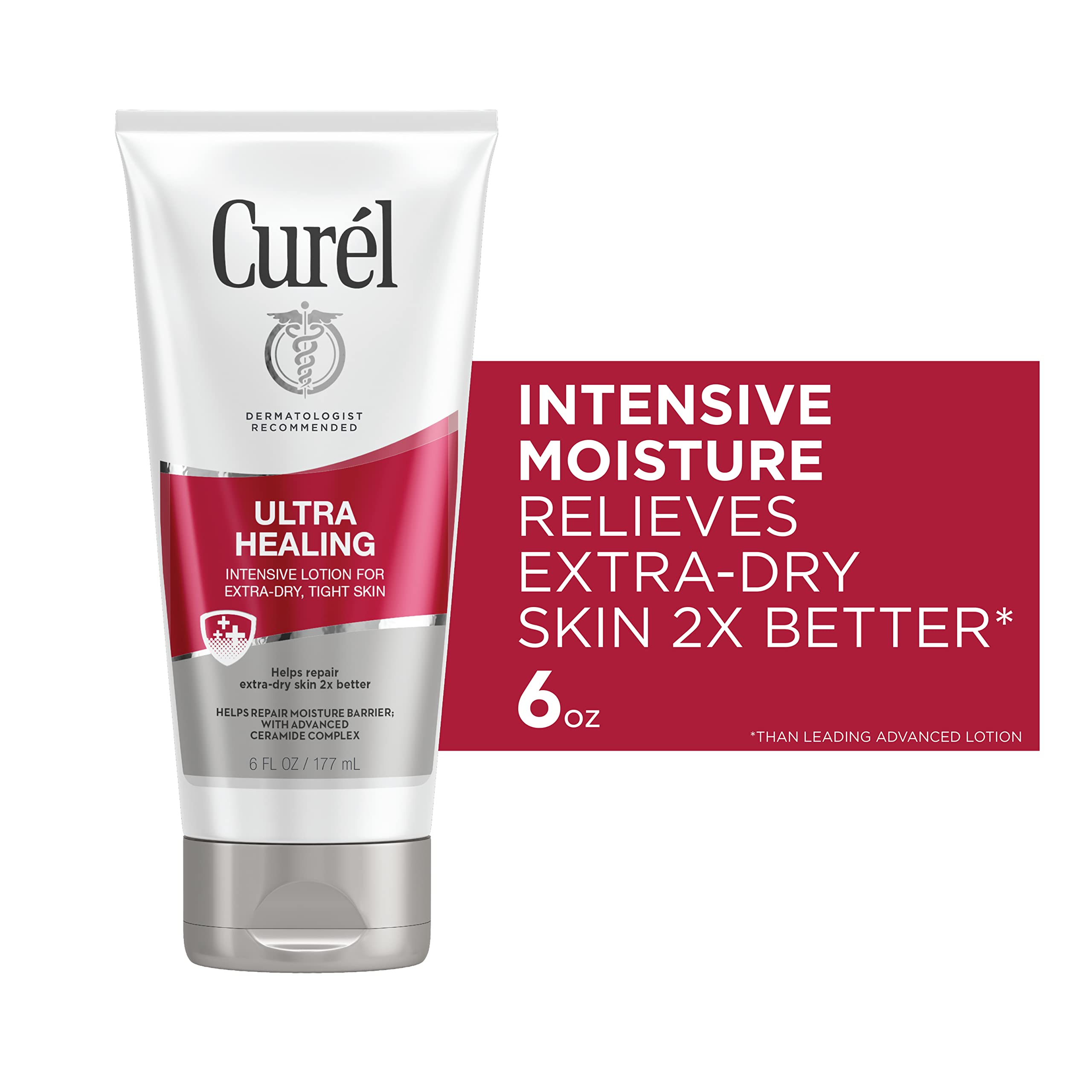 Curél Ultra Healing Body Lotion for Extra Dry Skin - Advanced Ceramide Complex & Hydrating Moisturizer - 6oz (Pack of 2) - Ideal for Dry Hands, Cracked Heels & Winter Skin Care