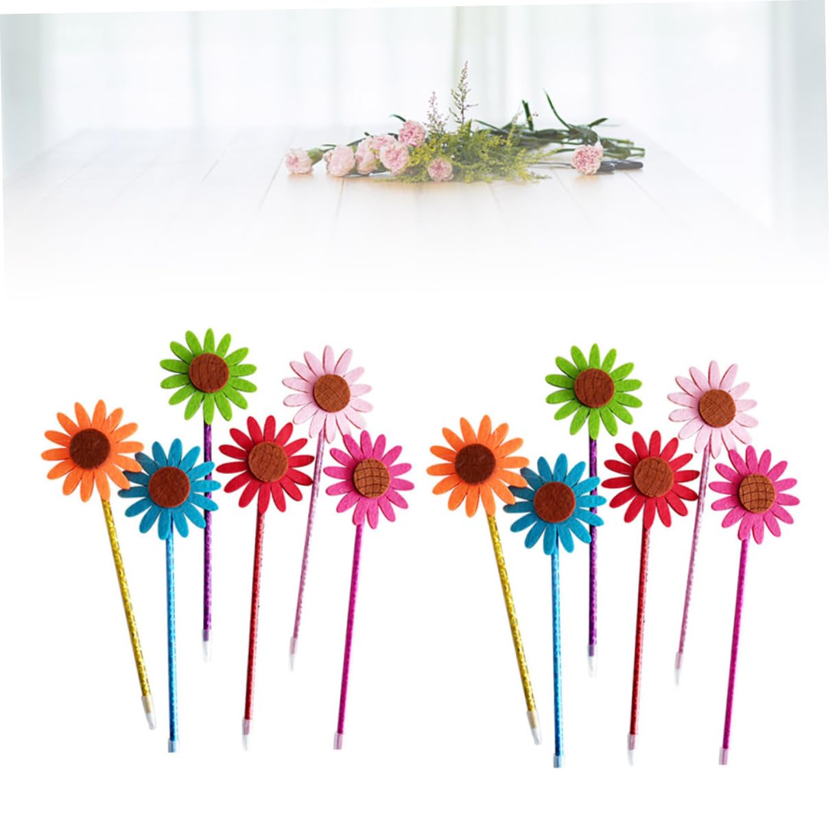 NUOBESTY 3 Sets Sunflower Ballpoint Pens - 36 Colorful Fun Writing Pens for Kids, Students, School & Office Supplies - Perfect for Note Taking, Journaling & Gift Giving