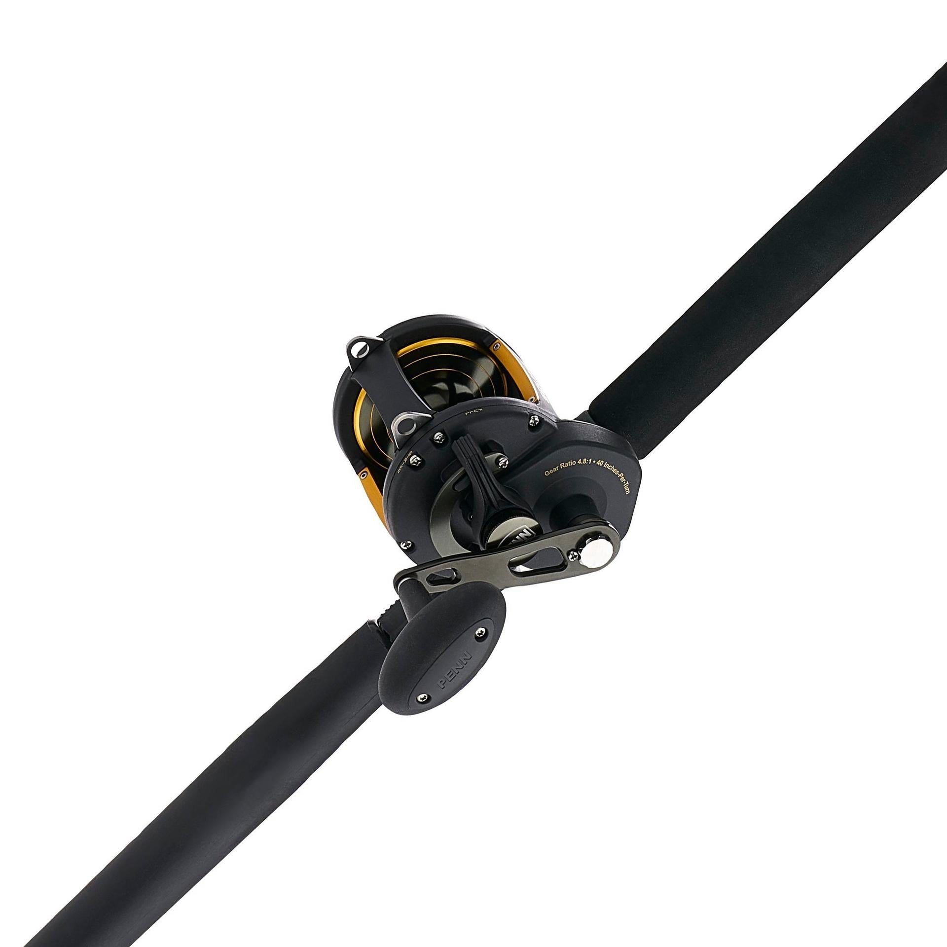 Squall® II Lever Drag Conventional Fishing Rod and Reel Combo - Saltwater & Freshwater Fishing Gear for Offshore, Inshore, and Boat Angling