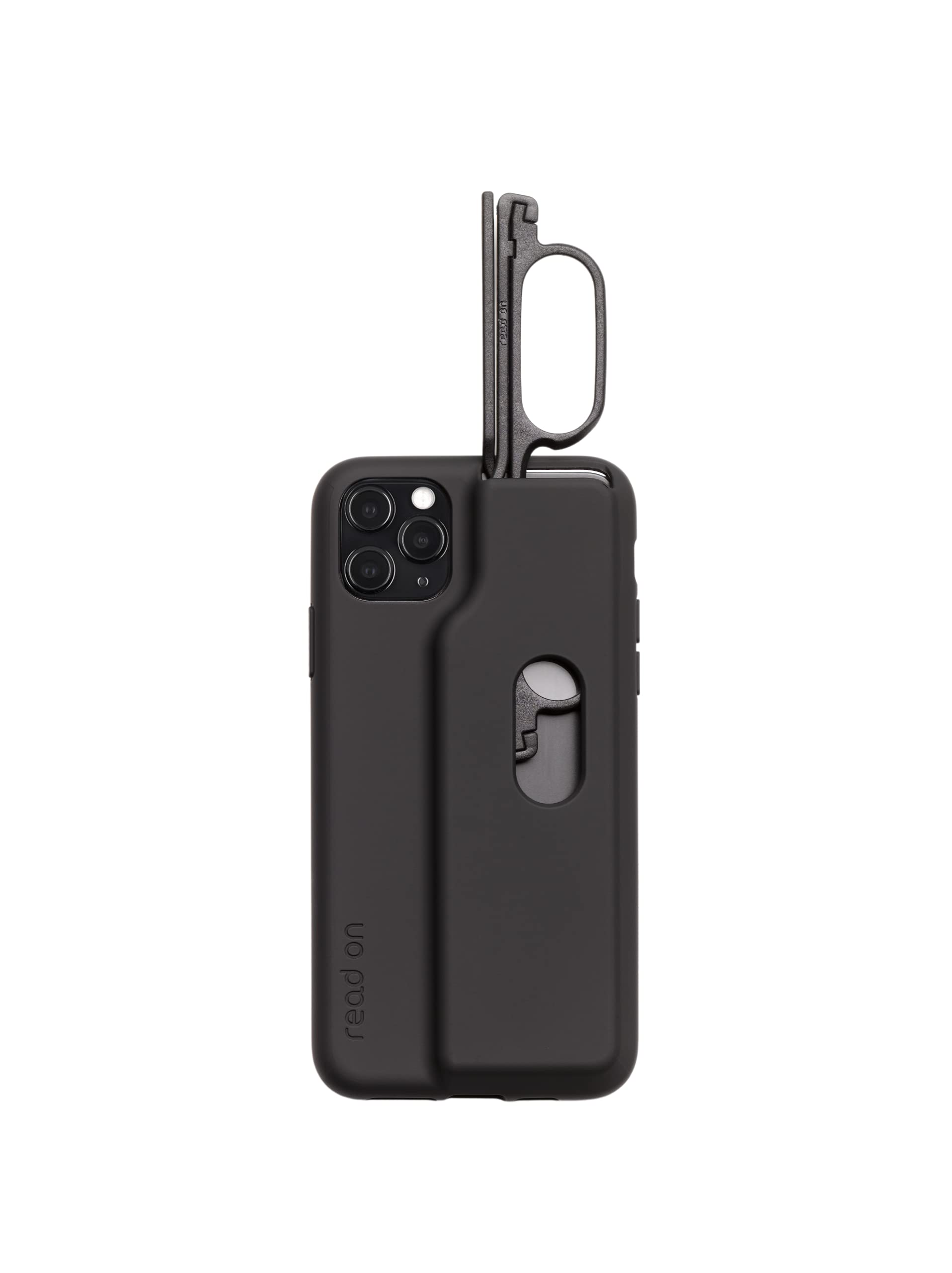 Readon iPhone 11 Pro Max Case with Built-in Reading Glasses - Protective Phone Cover with Magnifier for Reading, Perfect for Seniors & Book Lovers (Use Cases: Reading Books, Menus, Small Print in Daily Life)