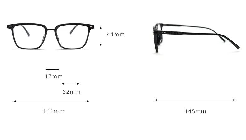 CCspace Unisex Full Rim Square TR90 Titanium Eyeglasses Frame 56902 - Lightweight & Durable for Work, Reading & Everyday Wear