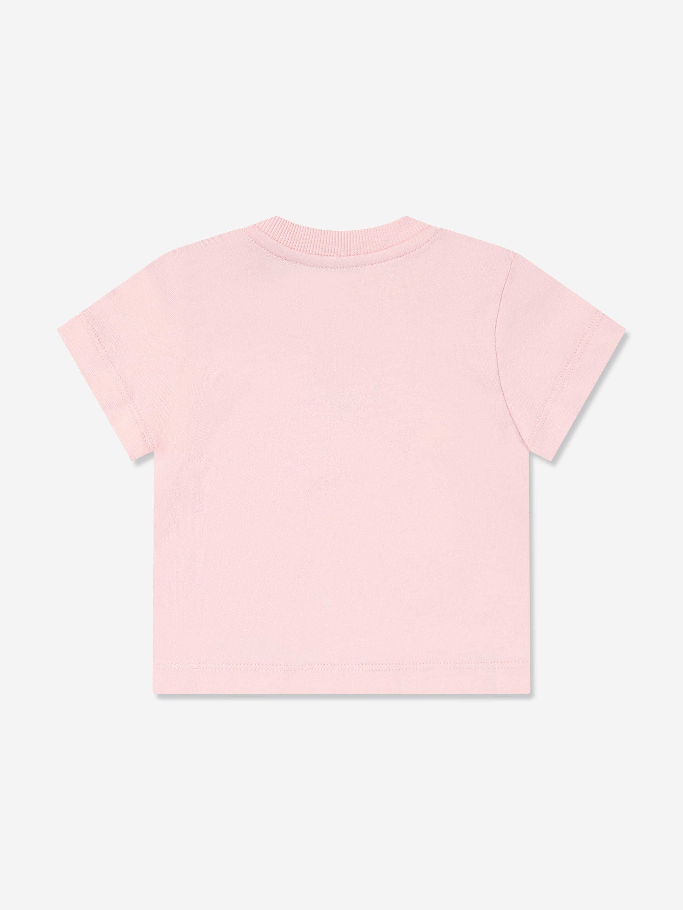 Adorable Pink Bear Logo Baby Girls T-Shirt - Soft & Comfortable Cotton Tee for Toddler Playtime & Casual Outings