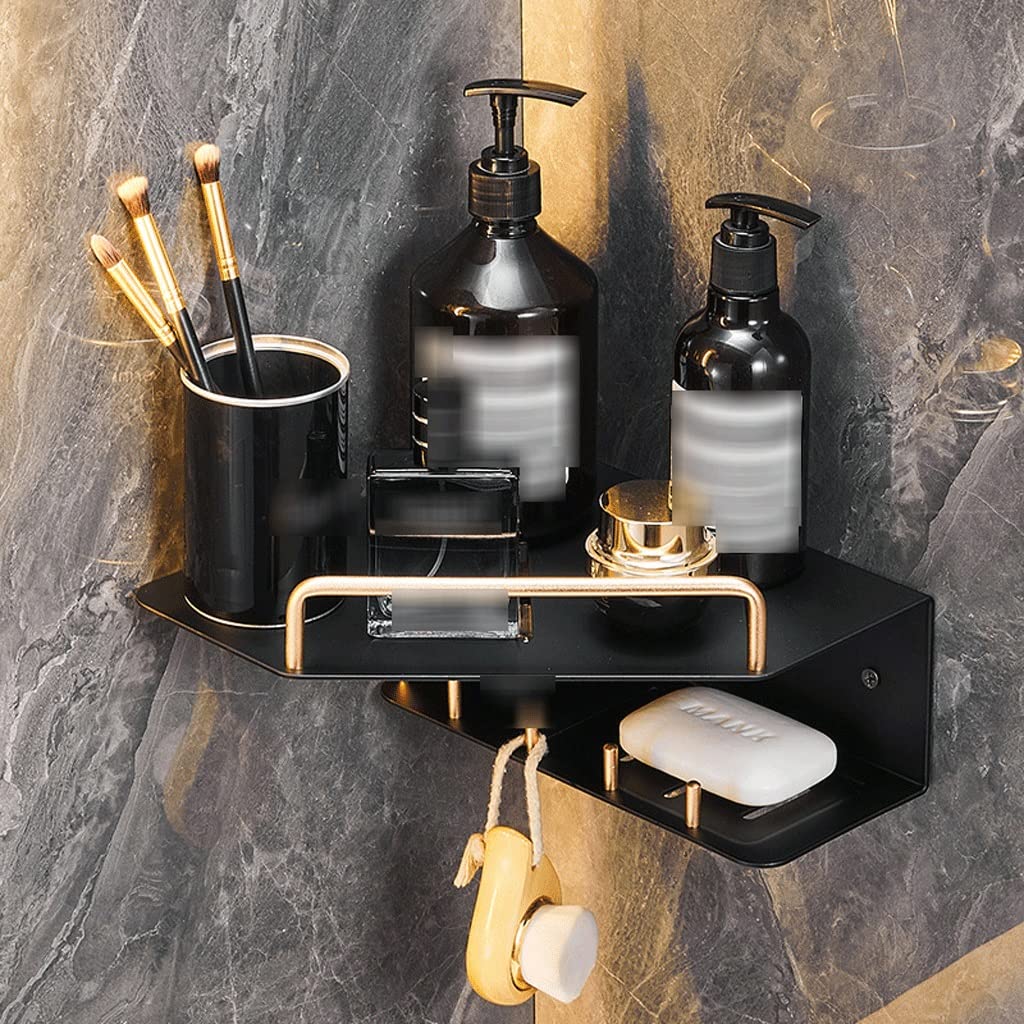 Luxury Wall-Mounted Triangle Bathroom Shelf - Space Saving Corner Storage for Soap, Toiletries & Bath Accessories | Perfect for Small Bathrooms, Showers & Powder Rooms