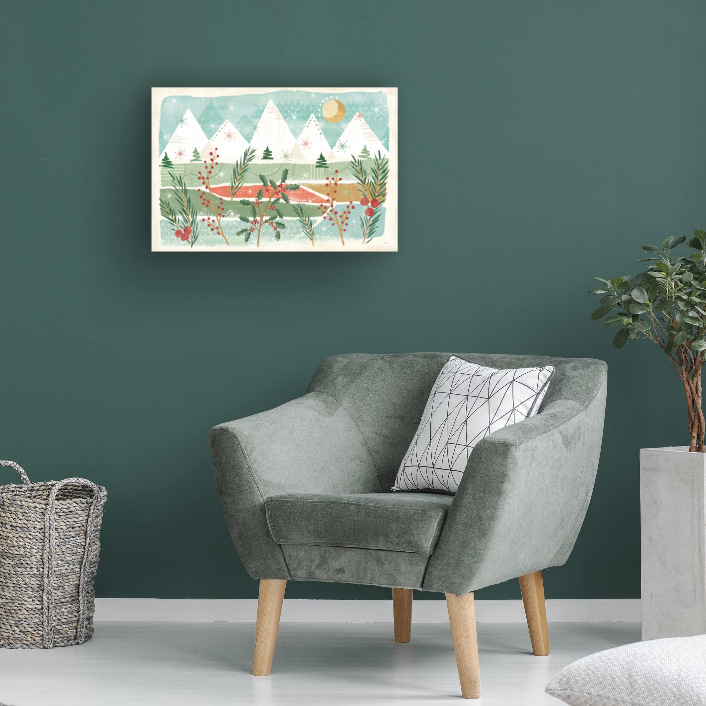 Trademark Fine Art 'Holiday Flair I' by Veronique Charron - 16x24 Canvas Wall Art - Perfect for Christmas Decor, Living Room & Office Wall Decor