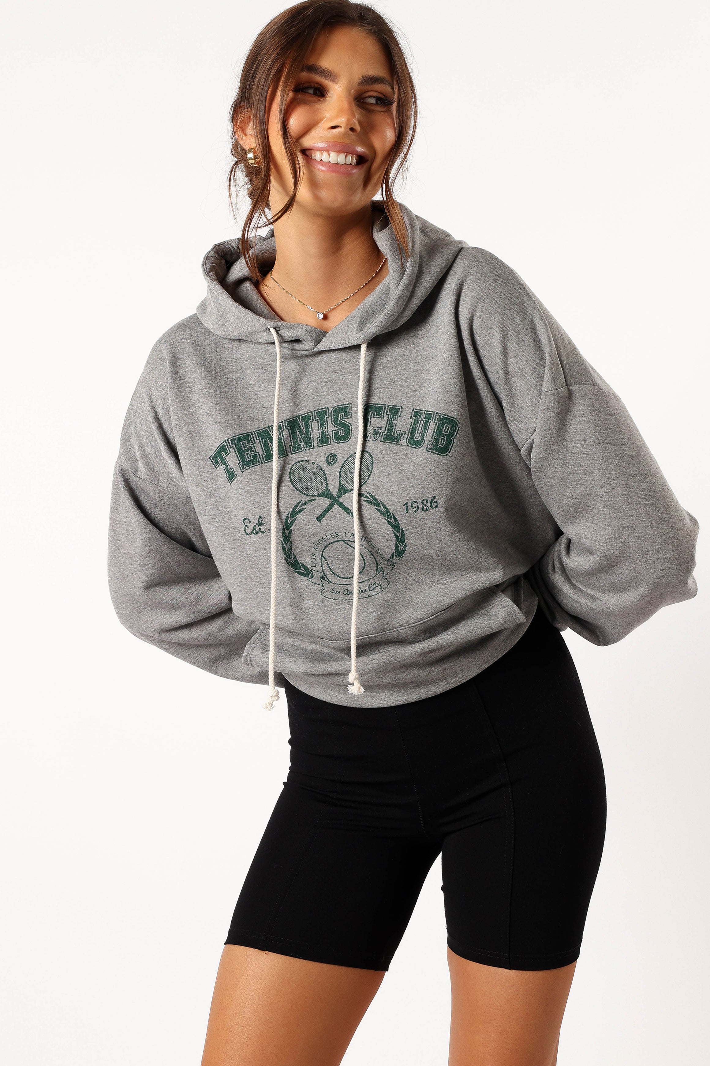 Hailey Tennis Sweatshirt for Women - Soft Gray Pullover Hoodie for Casual Wear & Sports | Perfect for Tennis, Gym & Everyday Comfort