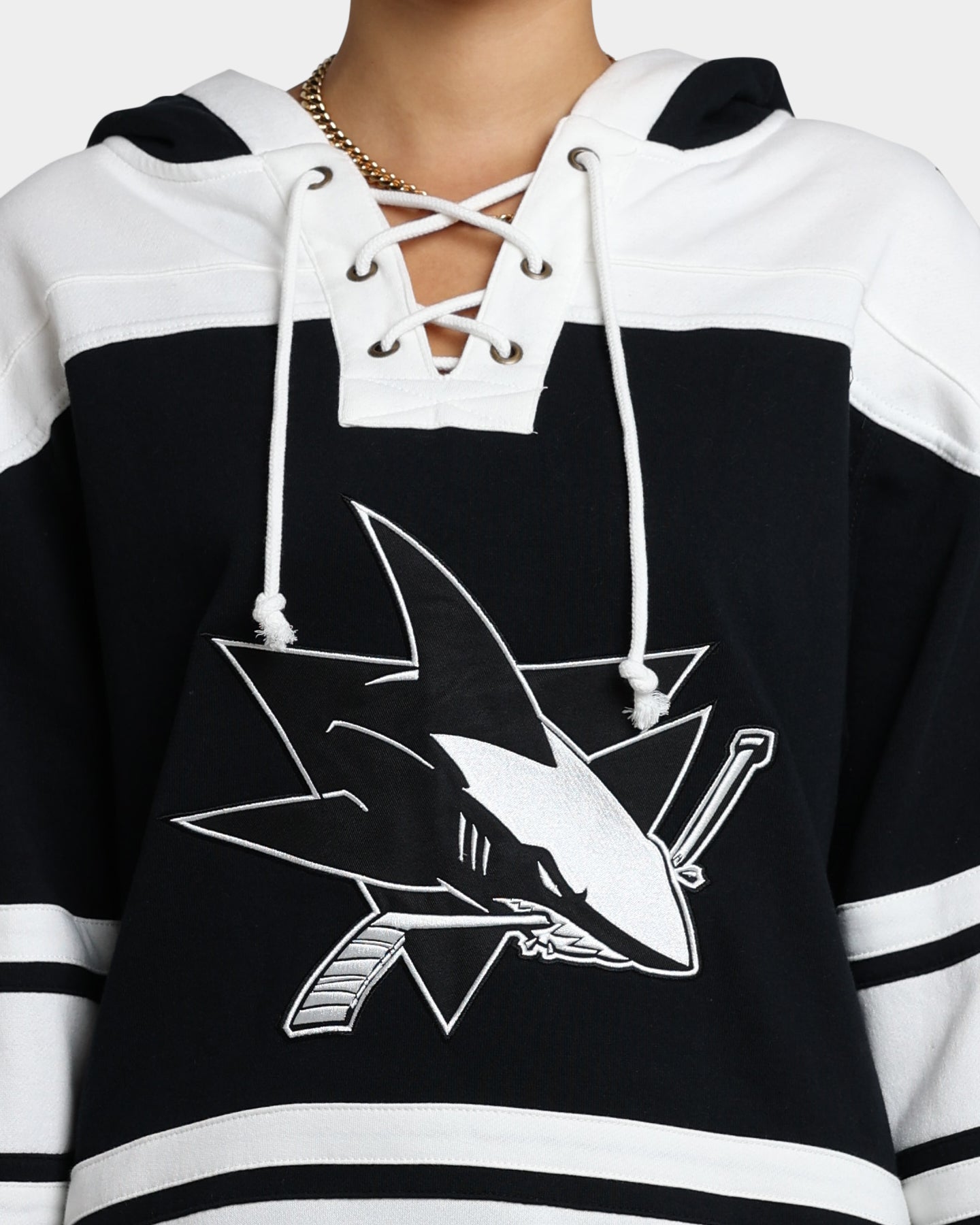 47 Brand San Jose Sharks Superior Lacer Hoodie - Men's NHL Hockey Pullover Sweatshirt - Jet Black - Warm & Comfortable for Game Day & Casual Wear