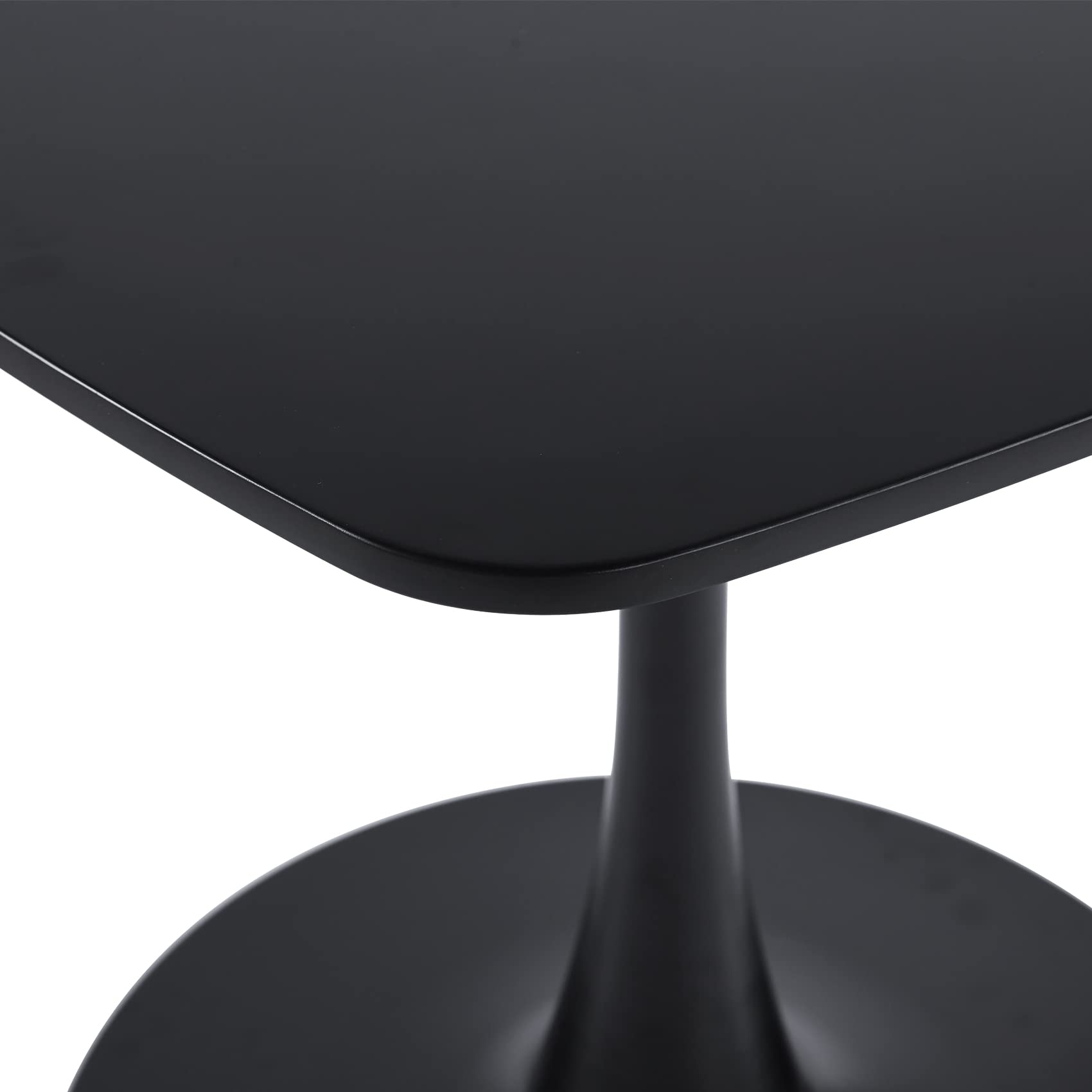 31.5 Inch Black Square Pedestal Tulip Dining Table - Mid Century Modern Kitchen Table for Small Spaces | Perfect for Apartments, Breakfast Nooks & Cozy Dining Areas