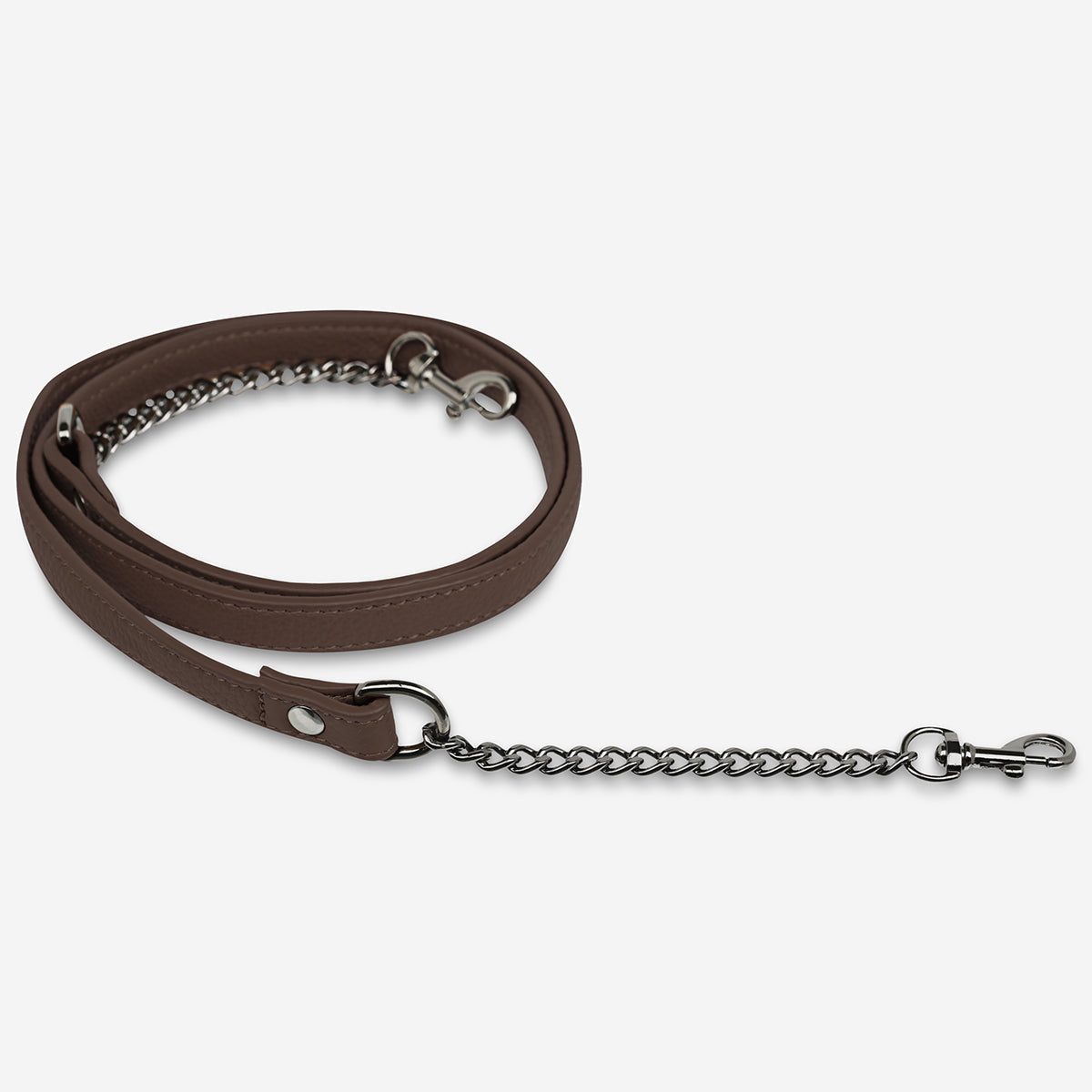 Genuine Leather Strap with Chain for Women - Cocoa Brown Fashion Accessory | Perfect for Handbags, Wallets & Jewelry Matching