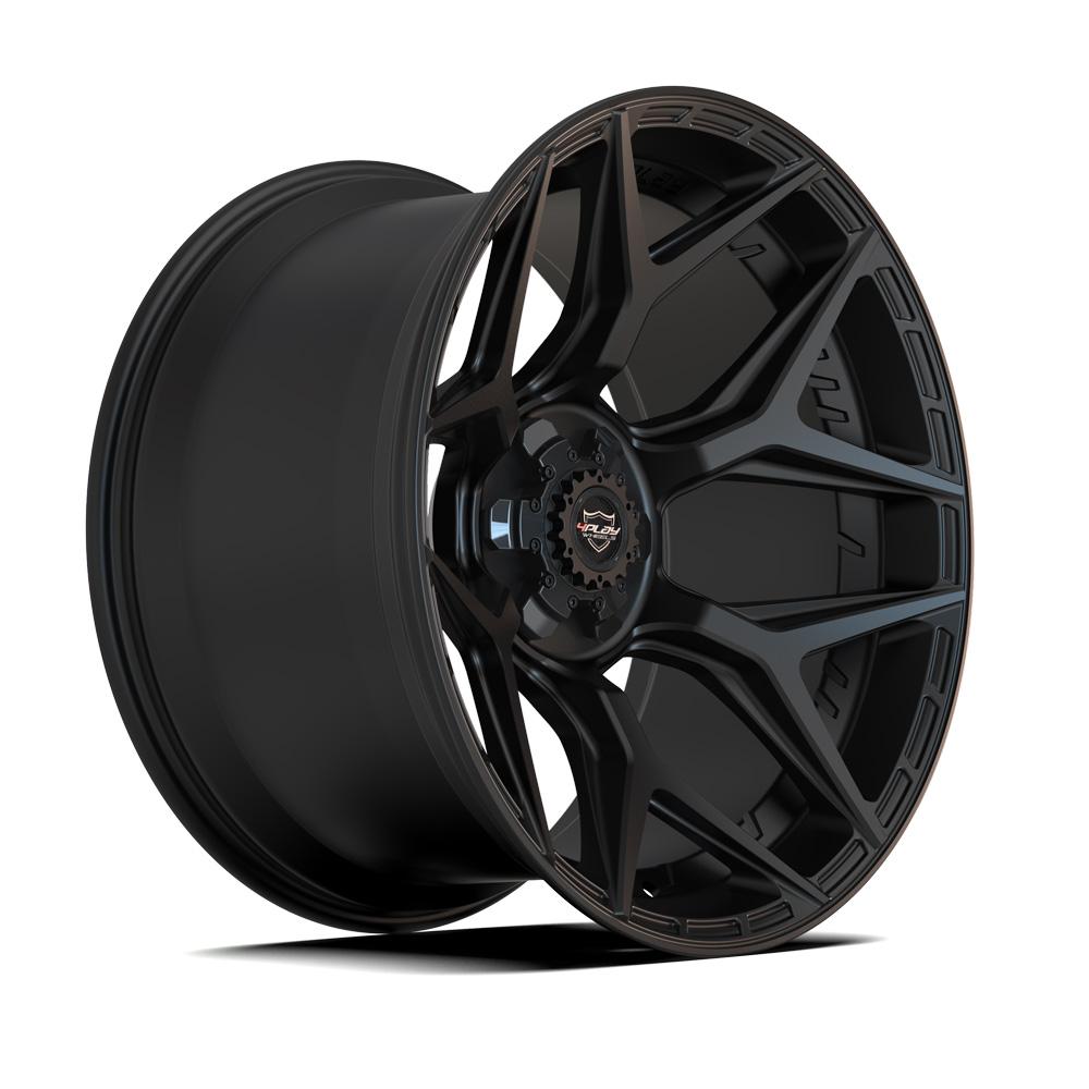 4Play Gen3 4P06 Matte Black 22x9.0 +12 6x139.7/6x135mm 106.1mm Wheels - Perfect for Off-Road Trucks, SUVs & Jeeps - Durable Alloy Rims for Adventure & Daily Driving
