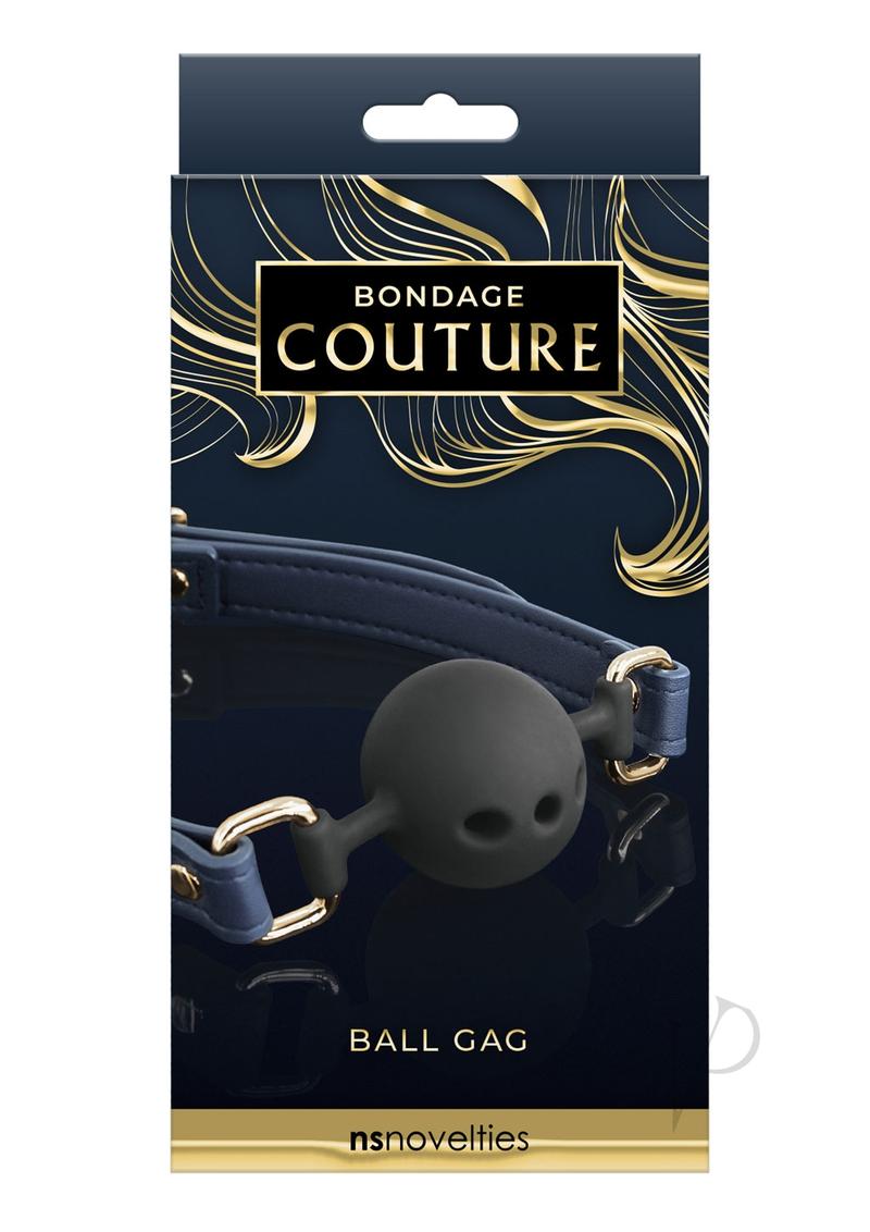 Premium Blue Ball Gag for BDSM - Bondage Couture Adult Play Accessory - Perfect for Roleplay, Fetish & Sensory Deprivation Scenes