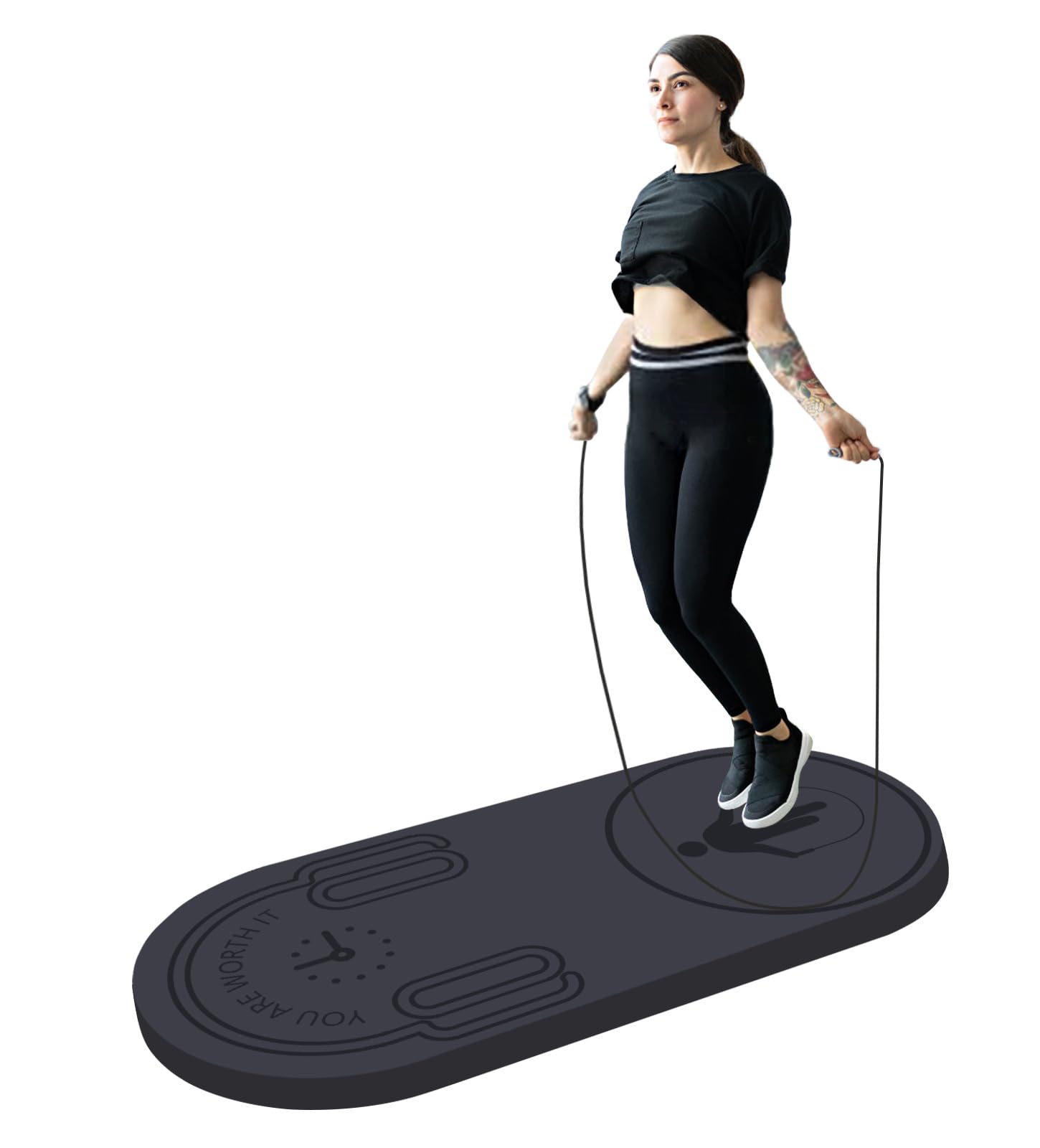 **8/20/30mm Thick Jump Rope Mat - Non-Slip, Durable Workout & Fitness Exercise Mat with Carrying Bag - Perfect for Home Gym, CrossFit, Yoga & Outdoor Training (55