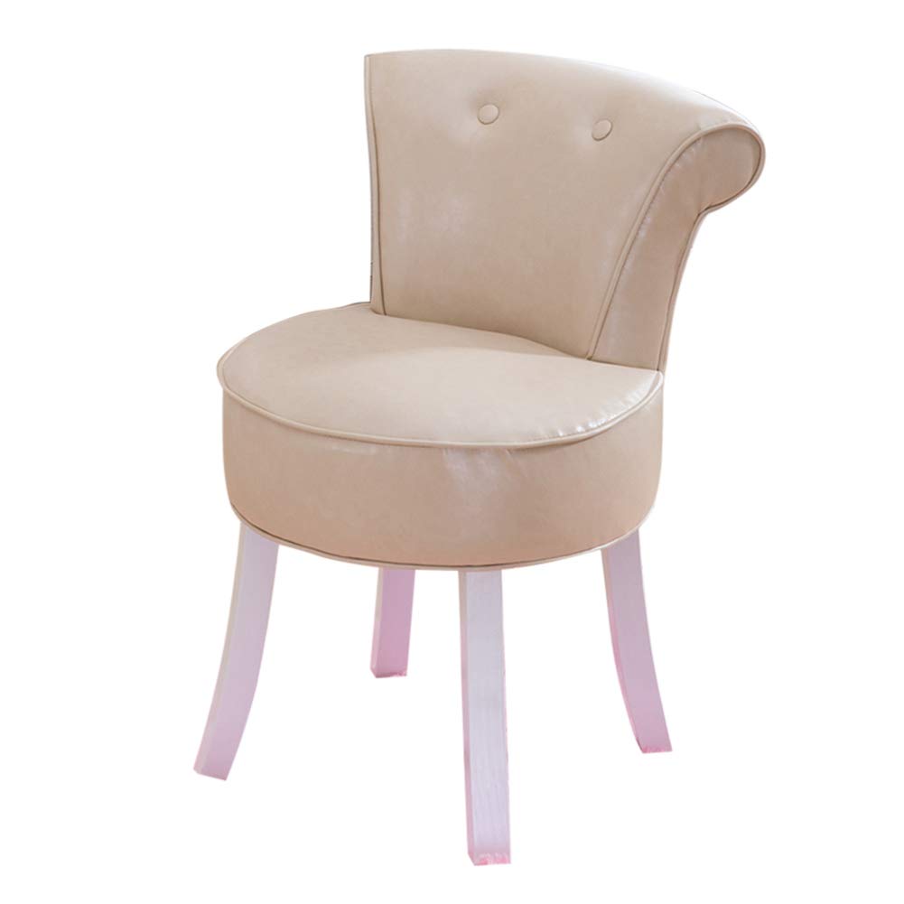 Vanity Benches High Back Fan Back Dressing Chair - European Solid Wood Dining Chair with High Resilience Sponge - Elegant Nail Sofa Chair for Dressing Room, Living Room, Bedroom & Restaurant - Perfect for Makeup, Relaxation & Dining