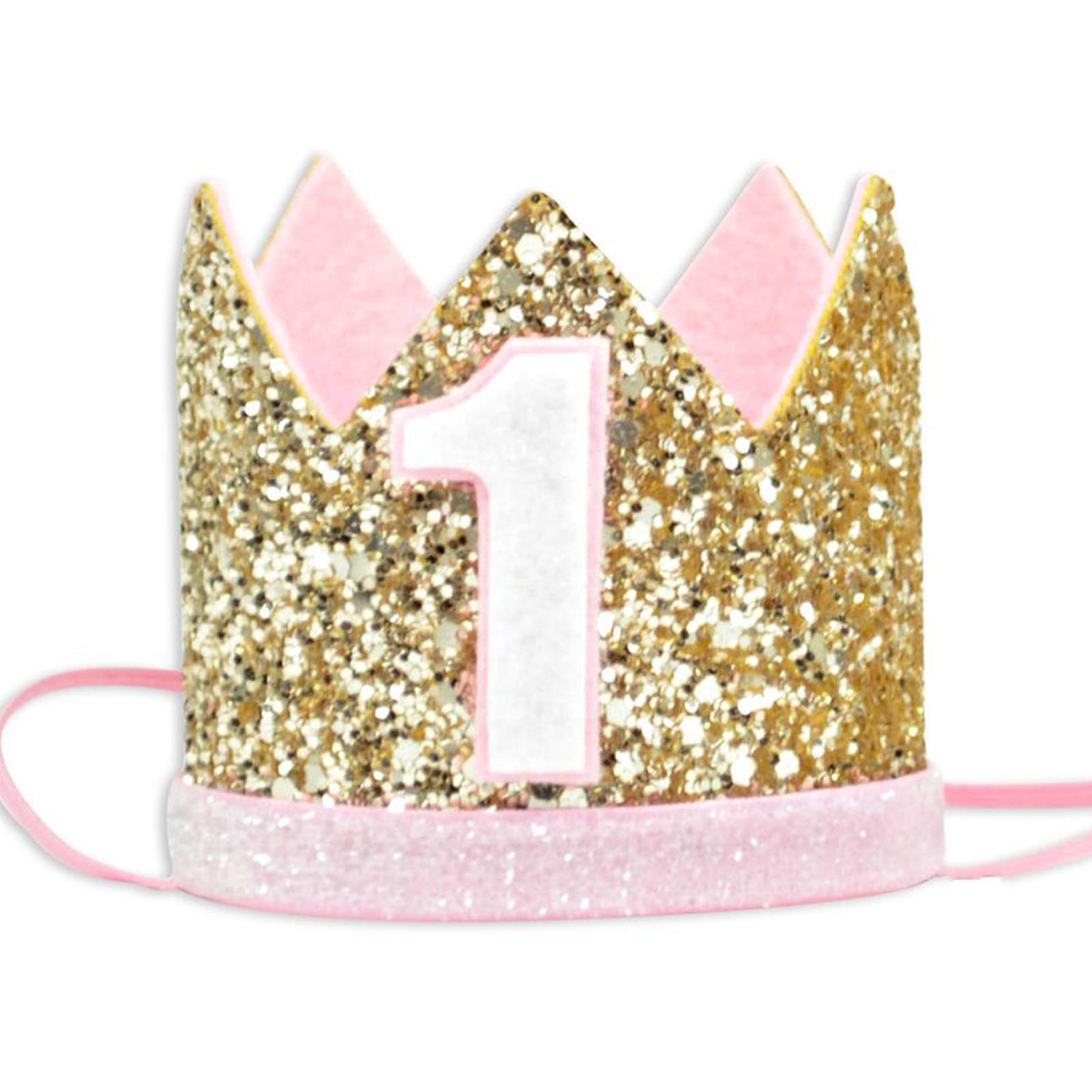1st Birthday Crown Headbands for Baby Boy - Gold & Silver Birthday Party Hats - Cute First Birthday Party Supplies for Baby Girls & Boys - Perfect for 1 Year Old Birthday Photos, Cake Smash & Celebrations