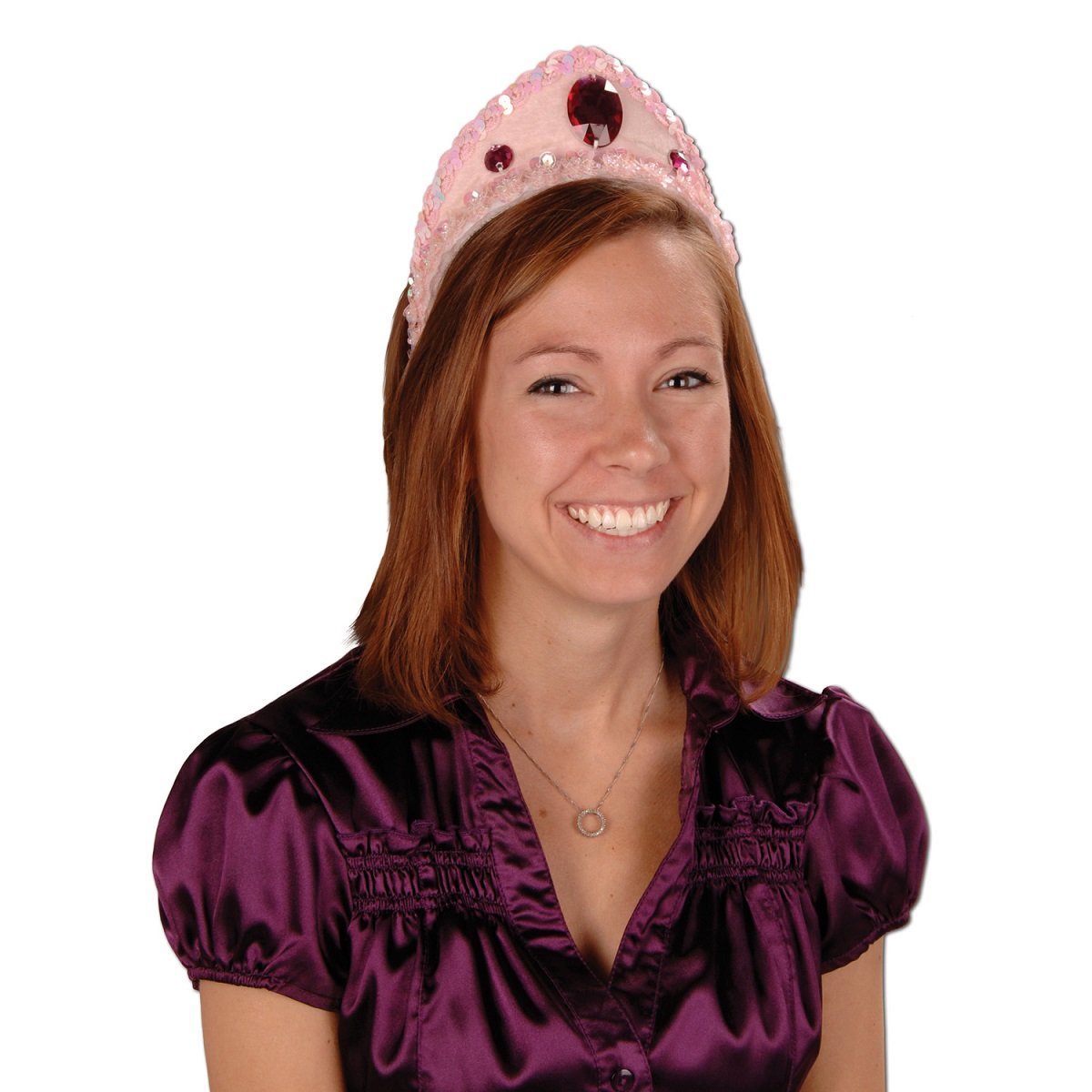 12-Pack Sparkling Sequined Princess Tiaras for Women - One Size Pink - Perfect for Birthday Parties, Cosplay, and Costume Events