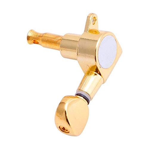 6-Pack Gold Guitar Tuning Pegs - Locking Machine Heads with String Buttons (3L+3R) for Precise Tuning | Perfect for Acoustic & Electric Guitars | Stage & Studio Use