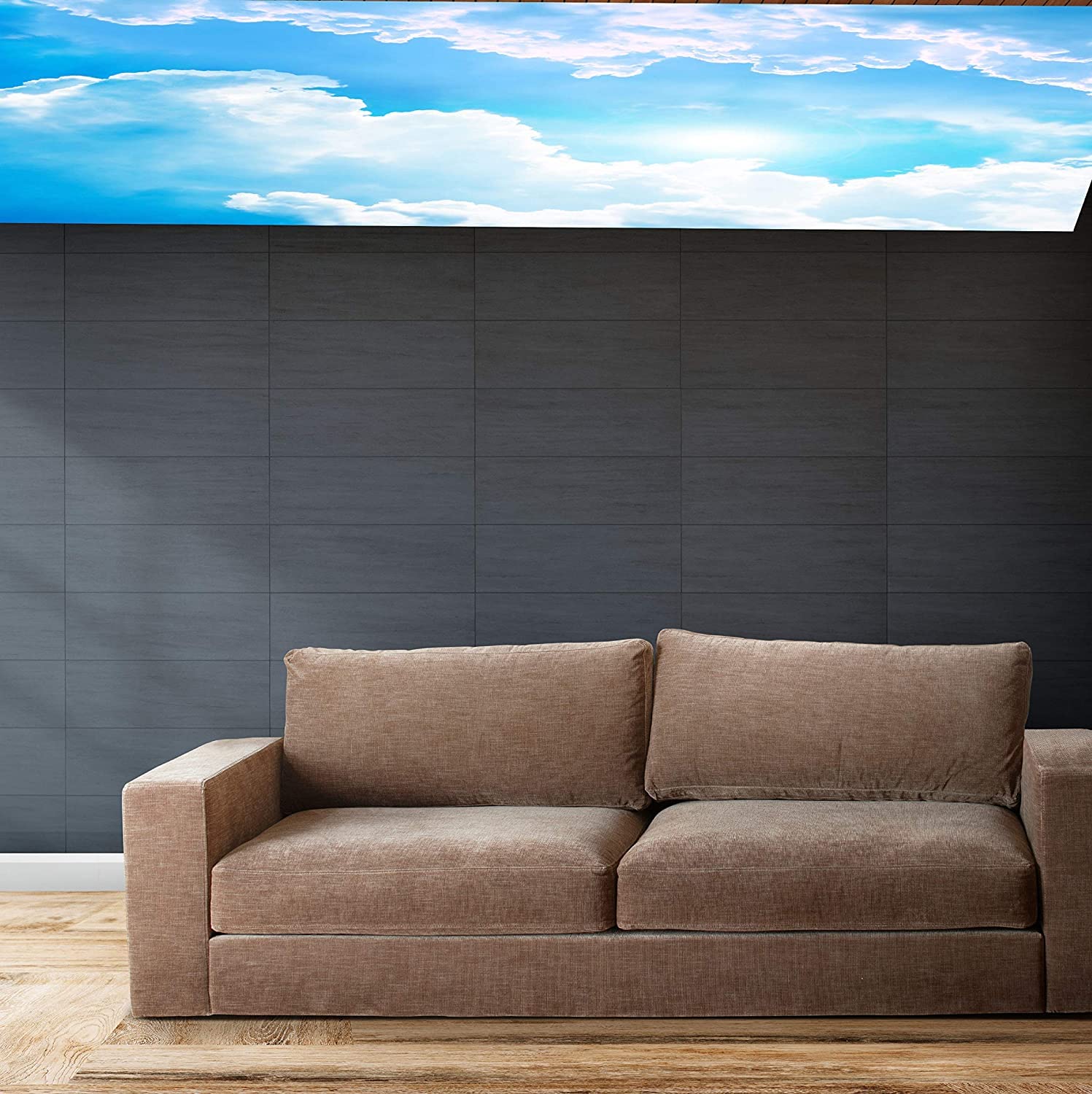 Blue Sky and Clouds Self-Adhesive Wall Mural (40X60 Inches) - Peel & Stick Removable Wallpaper with Natural Scenery Design - Easy Installation for Living Room, Bedroom, Kitchen Decor - Wall-Safe Home Decoration for Relaxing Spaces & Nursery Rooms
