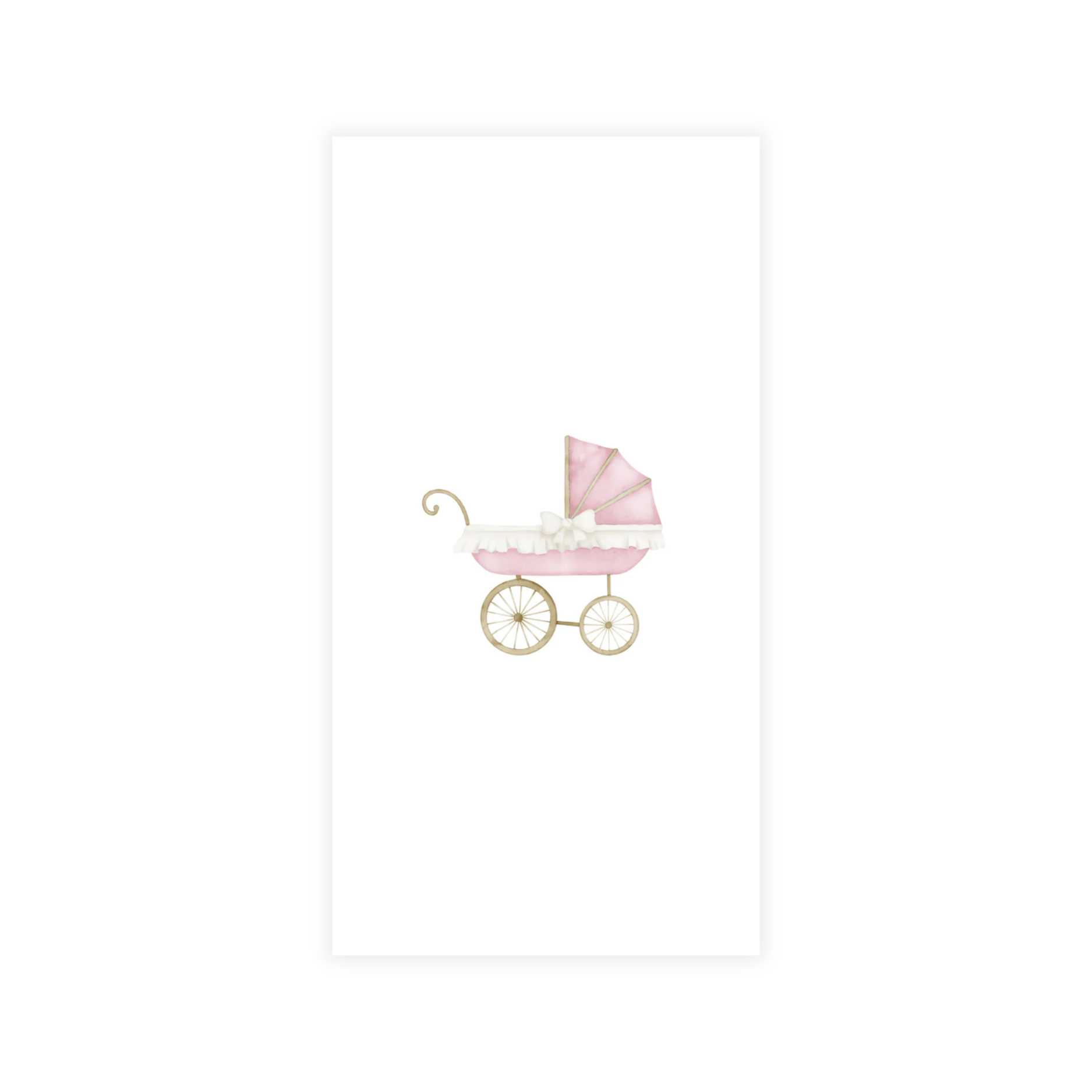 Disposable Linen-Like Paper Guest Towels - 16 Pack Soft Pink Baby Carriage Design | Perfect for Baby Showers, Bridal Parties & Luxury Bathroom Decor