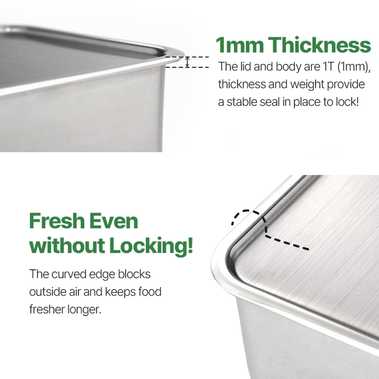 Premium 3-Piece Stainless Steel Food Storage Containers Set with Lids - Airtight, Dishwasher Safe & BPA-Free - Ideal for Meal Prep, Leftovers & Pantry Organization - Includes 3 Mesh Strainers for Kitchen Use