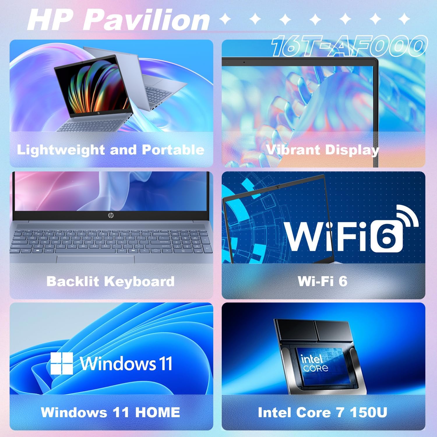 HP Pavilion 16 Laptop - Intel Core i7, 32GB RAM, 512GB SSD, Windows 11 Home, Silver | Powerful Performance for Work, Study & Entertainment