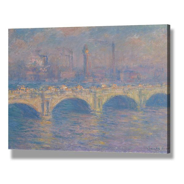 Claude Monet Winter Sun at Lavacourt Canvas Wall Art - Impressionist Landscape Painting for Living Room Decor, Bedroom, Office & Gifts