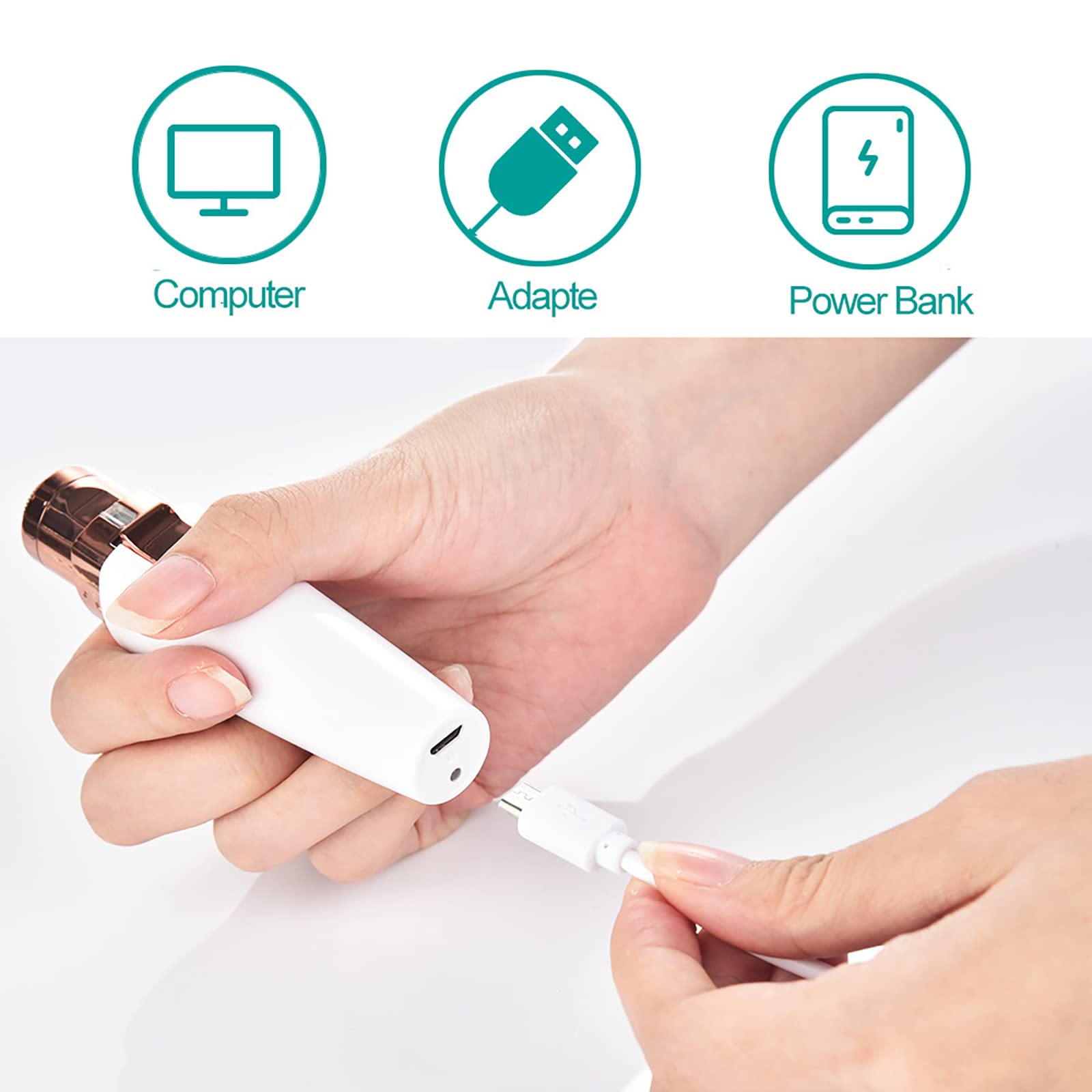 2-in-1 Rechargeable Waterproof Facial Hair Remover for Women - Painless Eyebrow Trimmer & Lady Shaver for Lips, Nose & Face | Perfect for Smooth Skin at Home, Travel & Salon Use