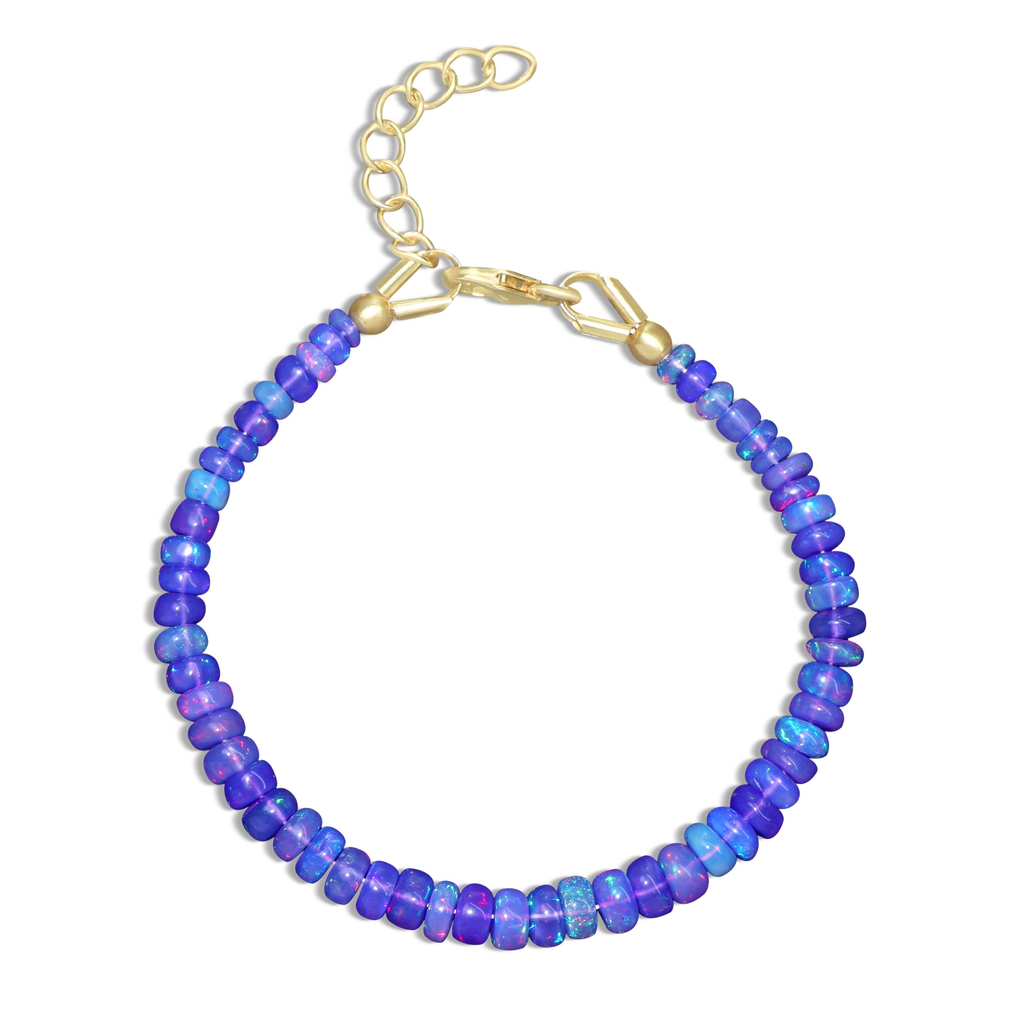 Blue Opal Beaded Bracelet for Women - Handmade Gemstone Jewelry Gift for Birthday, Anniversary & Special Occasions | Boho Chic Style Accessory for Everyday Wear