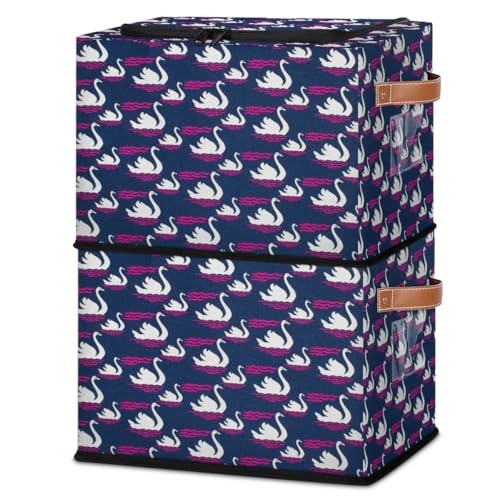 White Swan Pink Ripple Dark Blue
