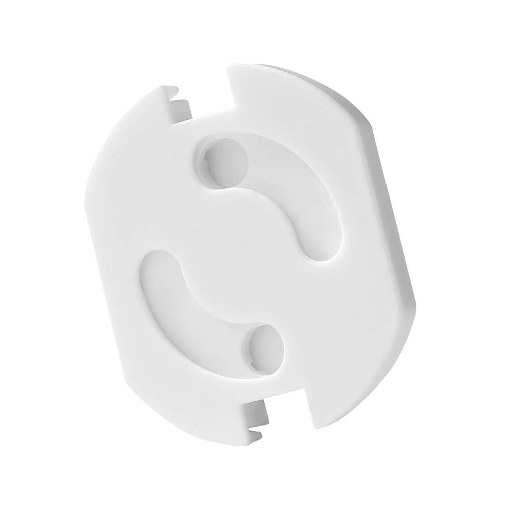 Self-Adhesive Baby Power Socket Cover with Turn Lock - 12PC White for Home & Laundry Safety