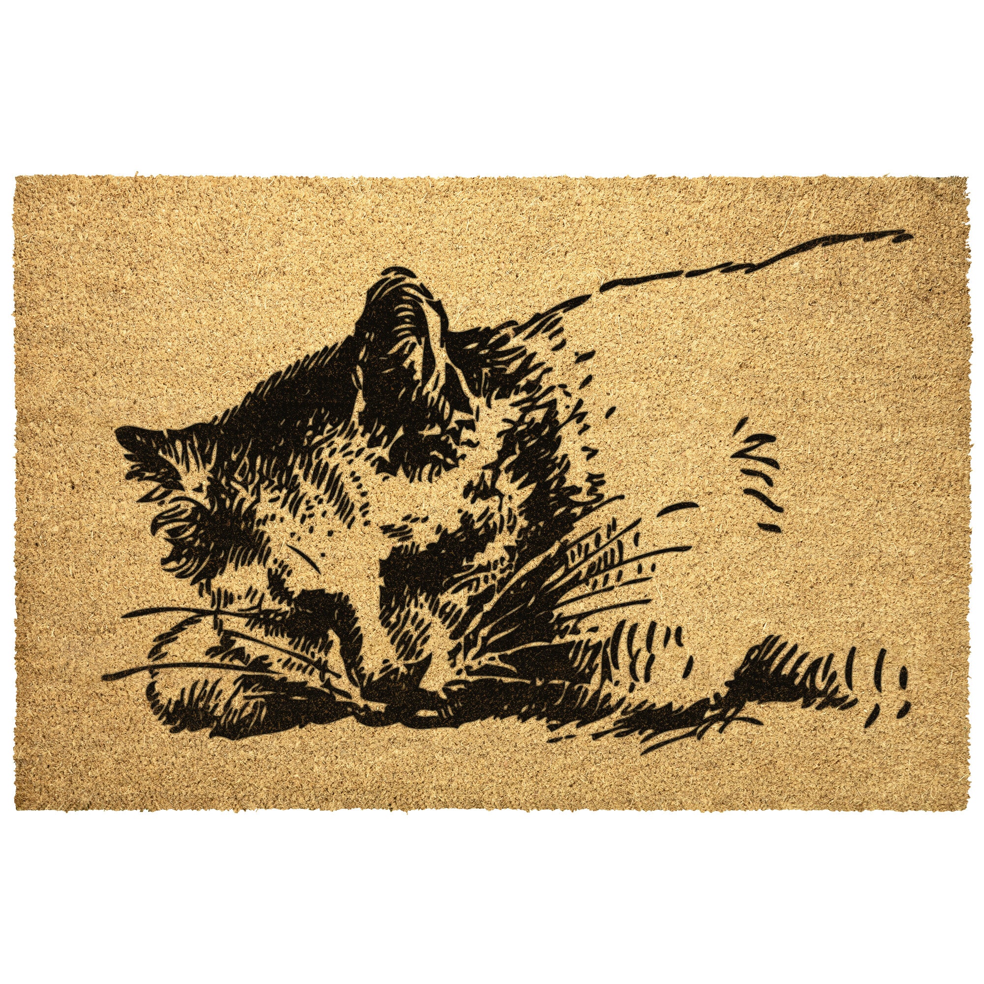 Heavy Duty Coir Welcome Mat - Durable Doormat for Outdoor/Indoor Use - Perfect for Cat Sleeping & Home Entrance Decor
