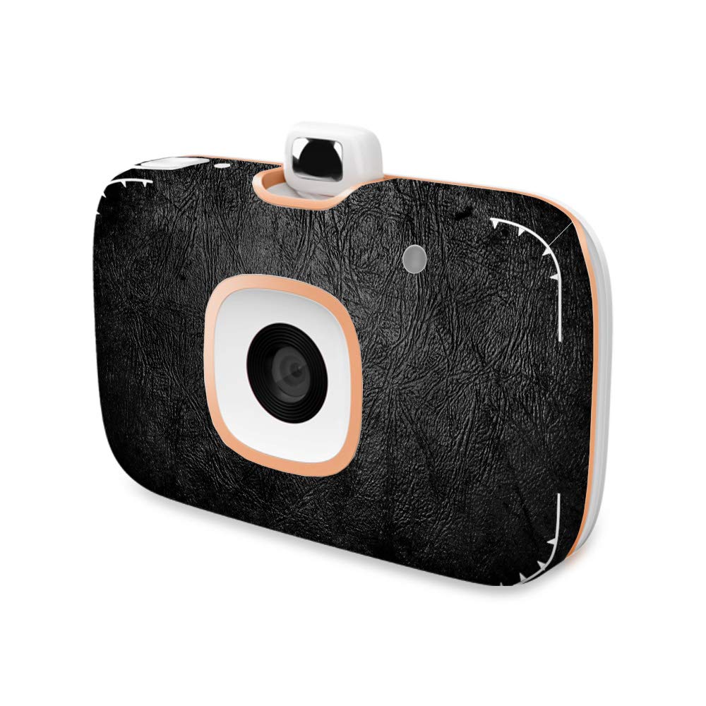 MightySkins Vinyl Decal Wrap Cover Compatible with HP Sprocket 2-in-1 Photo Printer - Black Leather Design | Protective & Durable Skin for HP Sprocket | Easy to Apply & Remove | Made in USA | Perfect for Home, Office & Travel Use