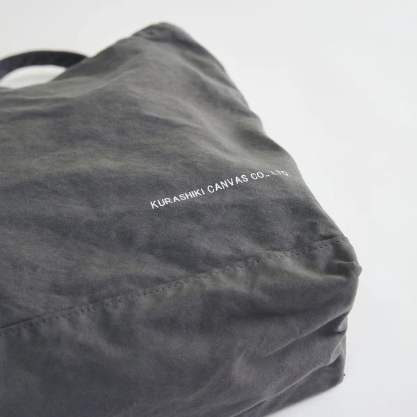 Kurashiki Hampu Canvas Shoulder Tote Bag - Sumi Iro (Ink Black) Japanese Cotton Tote | Durable & Stylish for Work, Travel & Shopping