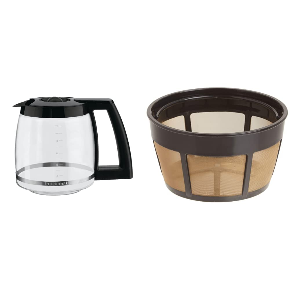 Cuisinart 12-Cup Programmable Coffee Maker with Glass Carafe & Permanent Gold Tone Filter - Perfect for Home, Office & Breakfast Brewing