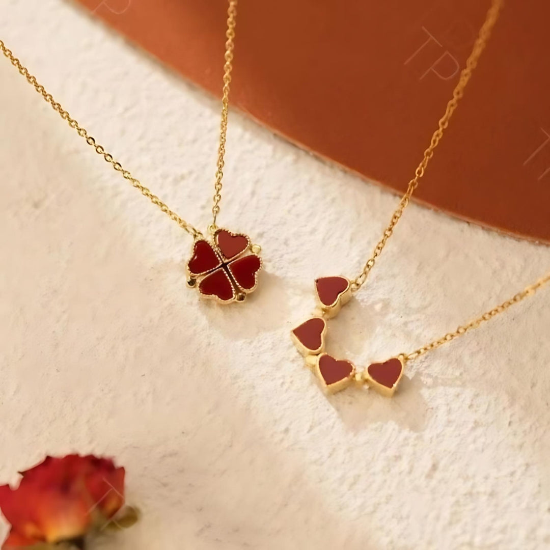 Lucky 4-Leaf Clover Magnetic Pendant Necklace for Women | Adjustable Multi-Way Magnetic Clasp | XL0233 | Perfect for St. Patrick's Day, Gifts & Everyday Fashion Accessory