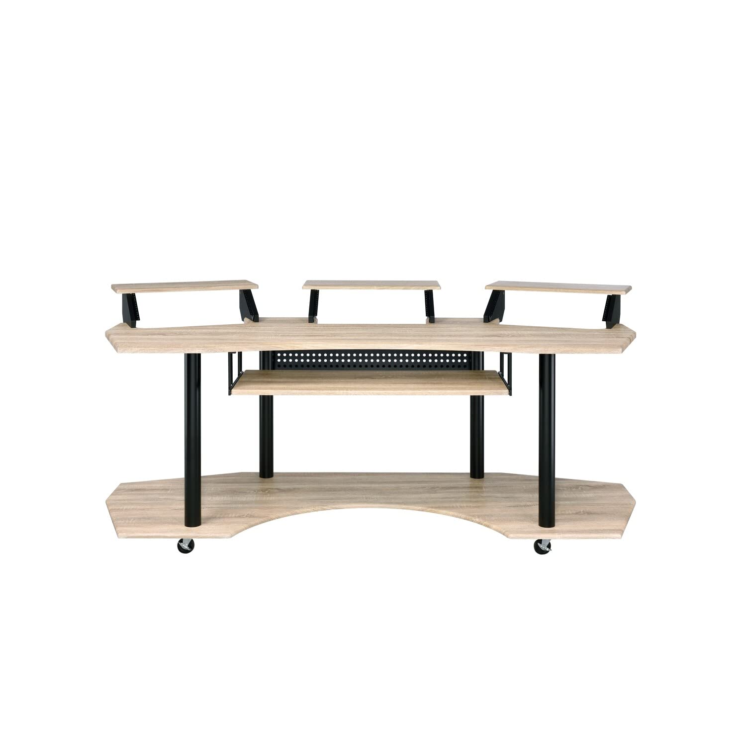 Benjara Solid Wood Computer Desk with Keyboard Tray & Open Bottom Shelf - Home Office Desk for Work & Study, Brown - Perfect for Small Spaces & Remote Work Setup
