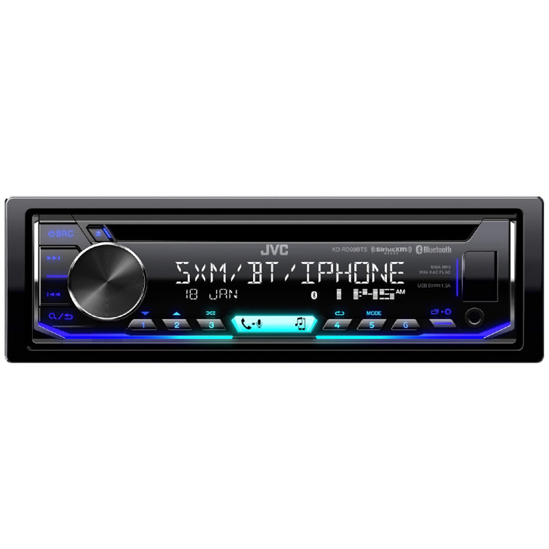 JVC KD-RD99BTS Bluetooth Car Stereo Receiver - In-Dash MP3/CD Player with USB, AUX Input & Hands-Free Calling for Cars, Trucks & SUVs - Perfect for Road Trips & Commuting