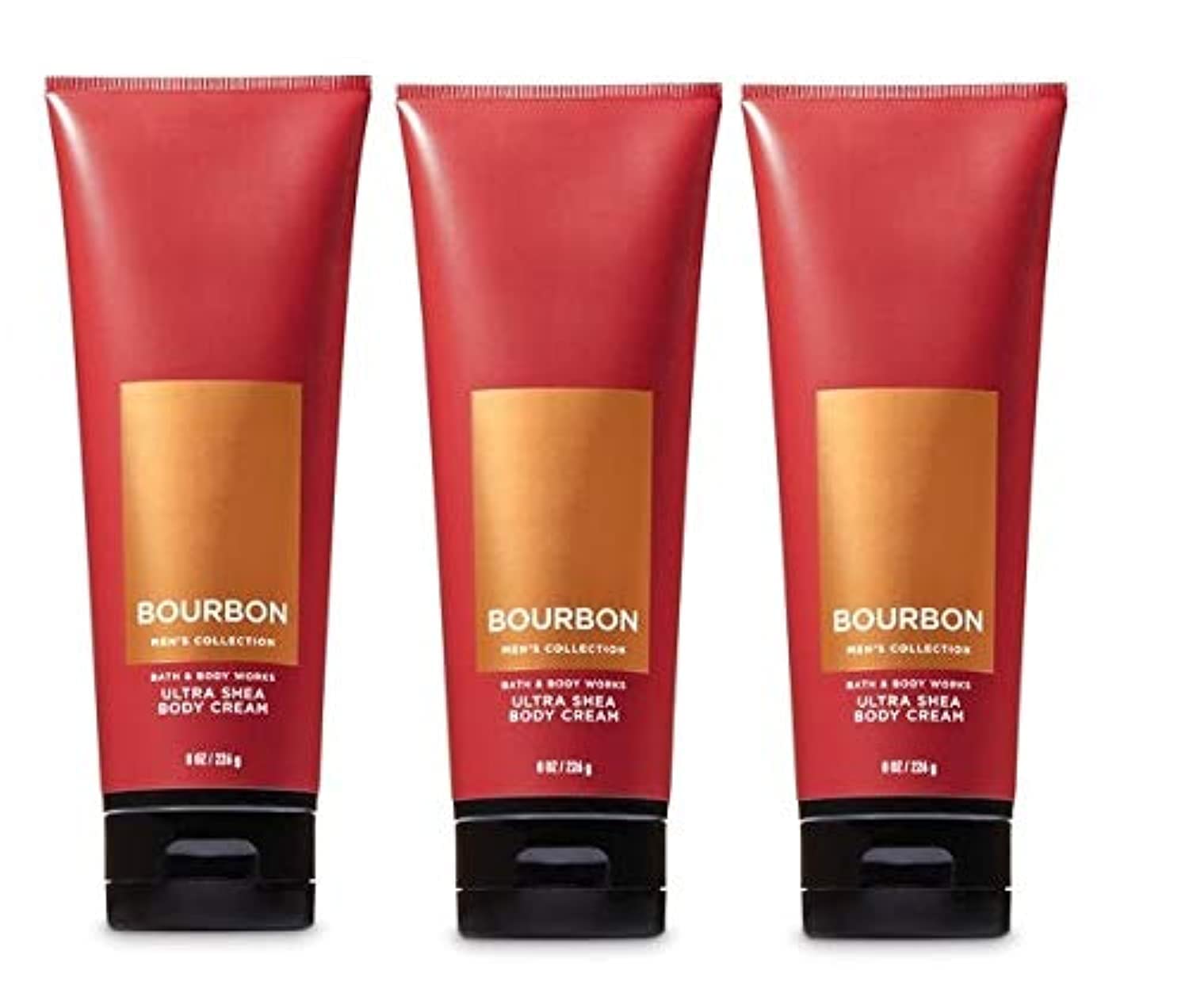 Bath & Body Works Bourbon Men's Gift Set - 3 Full Size Ultra Shea Body Creams for Dry Skin Care | Perfect for Gifts, Travel & Daily Moisturizing