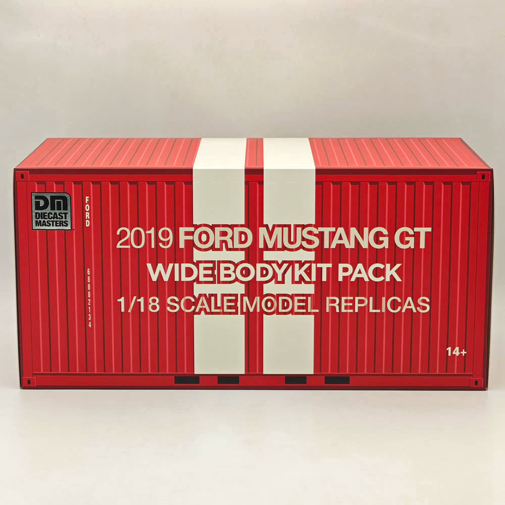 2019 Ford Mustang GT 1/18 Scale Diecast Model Car with Widebody Kit - Red RHD Collectible for Car Enthusiasts | Perfect for Display, Gifts, and Hobby Collections