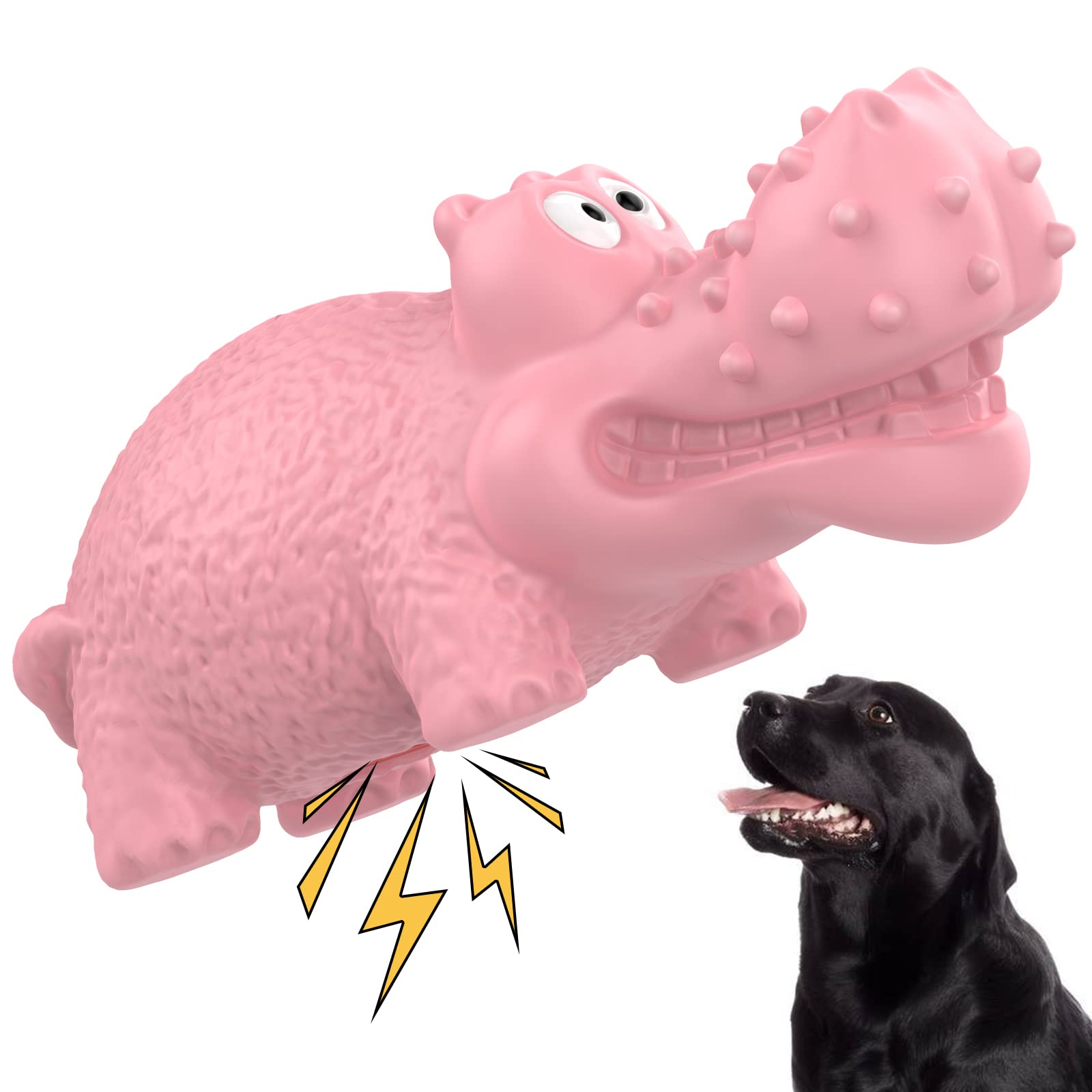 **Pawaboo Indestructible Dog Chew Toys for Aggressive Chewers – Natural Rubber Durable Squeaky Interactive Toothbrush Chew Toys for Large & Medium Breed Dogs – Perfect for Teeth Cleaning & Playtime**
